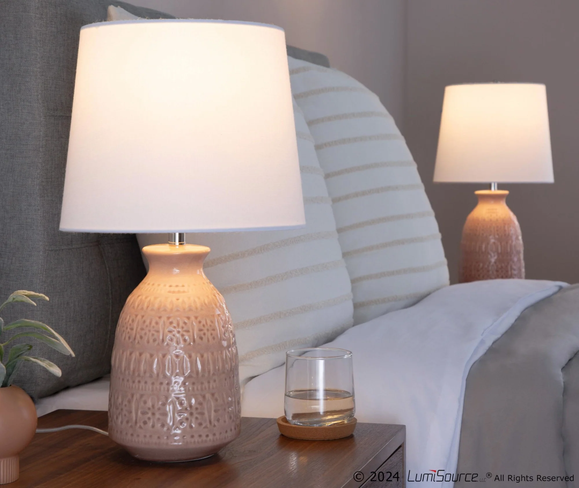 Claudia 20" Ceramic Accent Lamp - Set of 2 By LumiSource - GTE20-CLAUDIA GNPNIW2 - Image 7