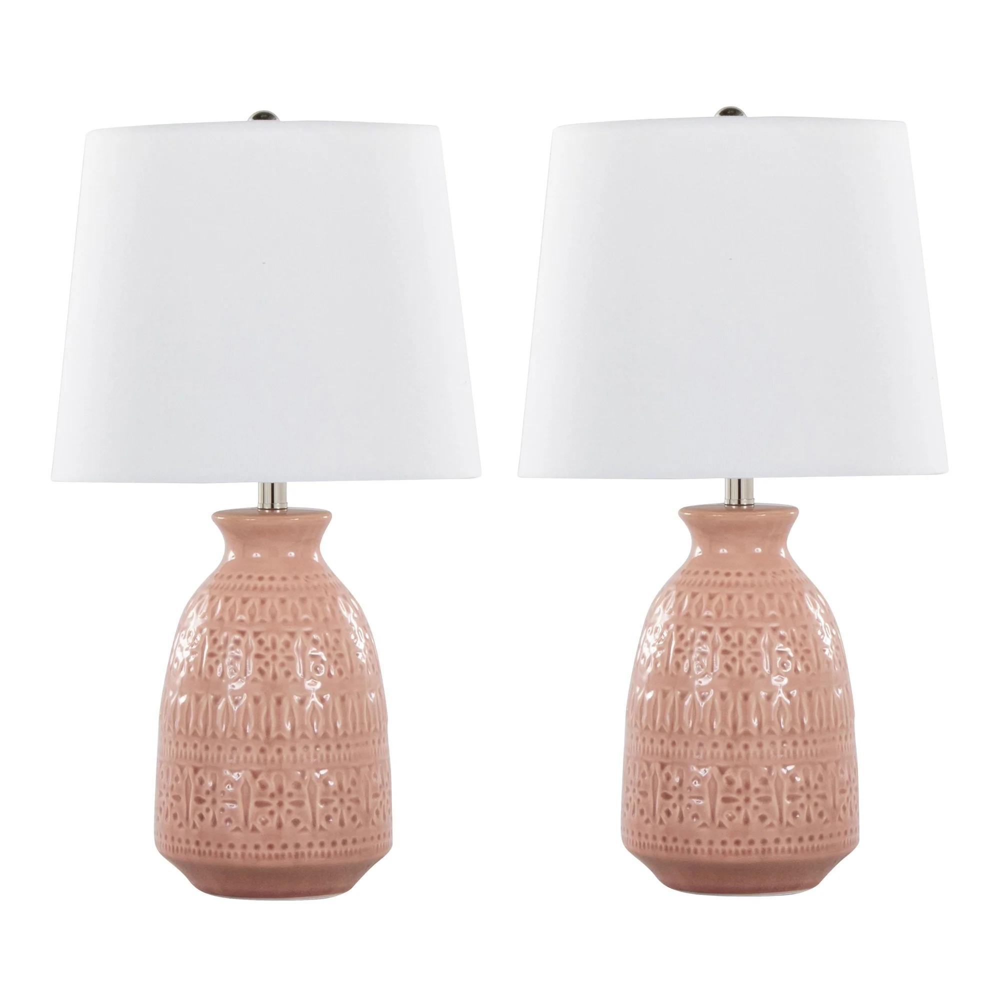 Claudia 20" Ceramic Accent Lamp - Set of 2 By LumiSource - GTE20-CLAUDIA GNPNIW2 - Image 8
