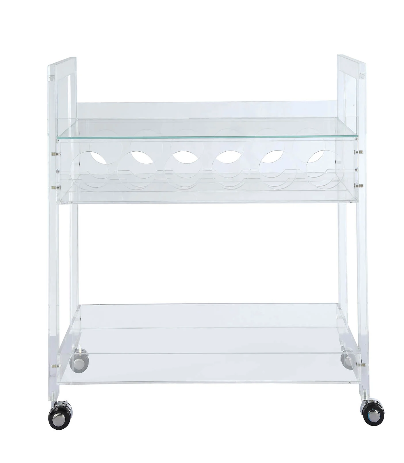 Clear Acrylic And Clear Glass Serving Cart By Homeroots - Image 2