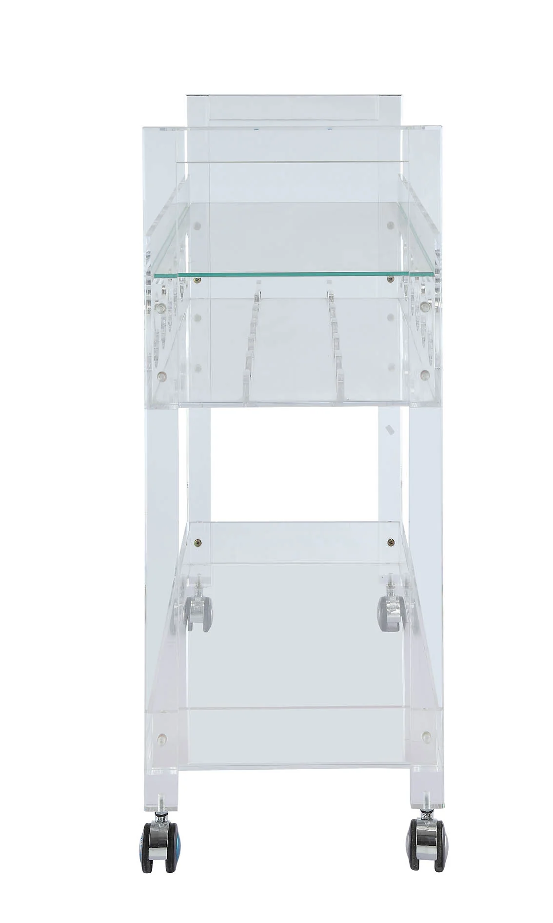 Clear Acrylic And Clear Glass Serving Cart By Homeroots - Image 3