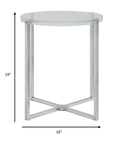 Clear Acrylic Chrome Metal Side Table By Homeroots - Image 5