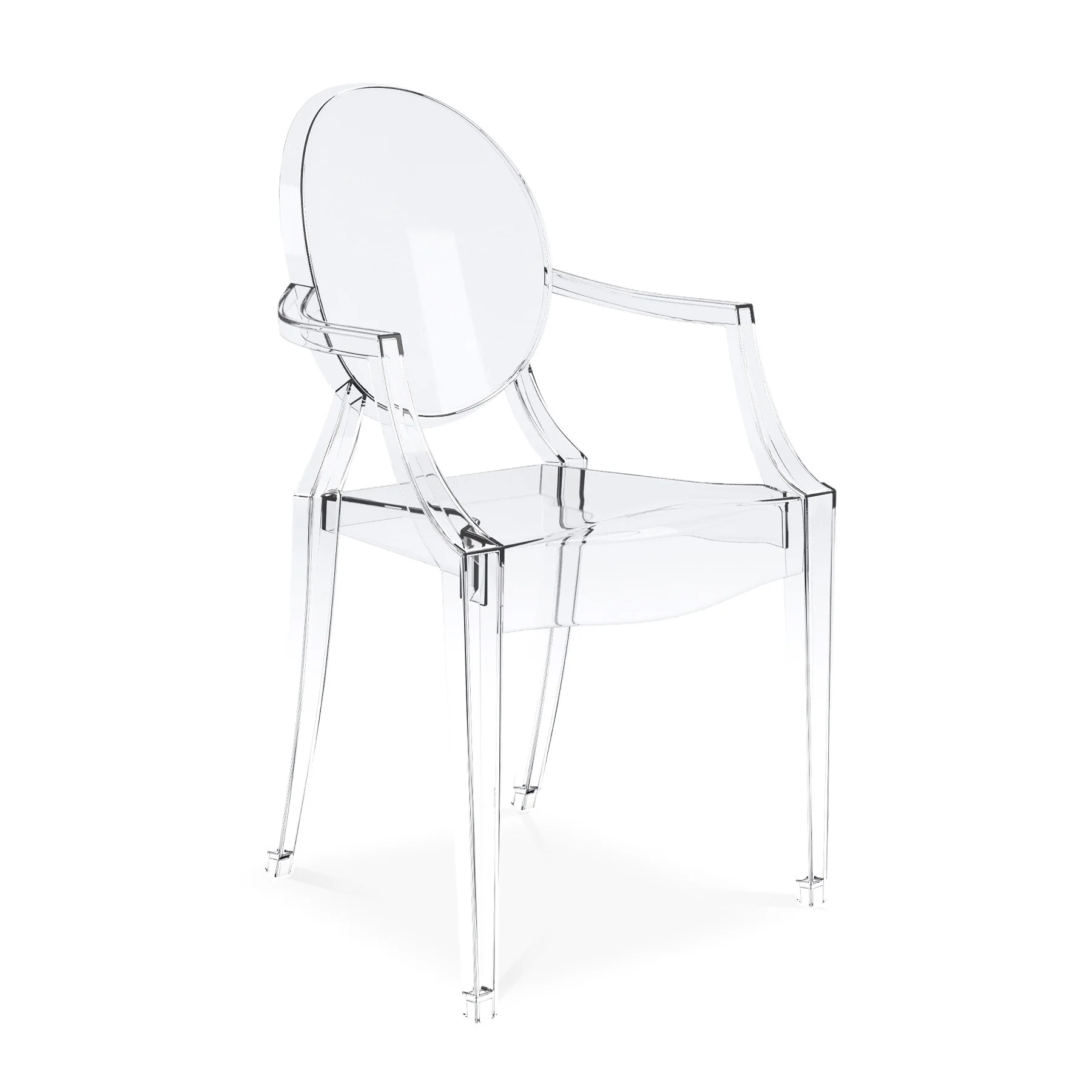 Clear Acrylic King Louis Back Dining Arm Chair By Homeroots - Image 2