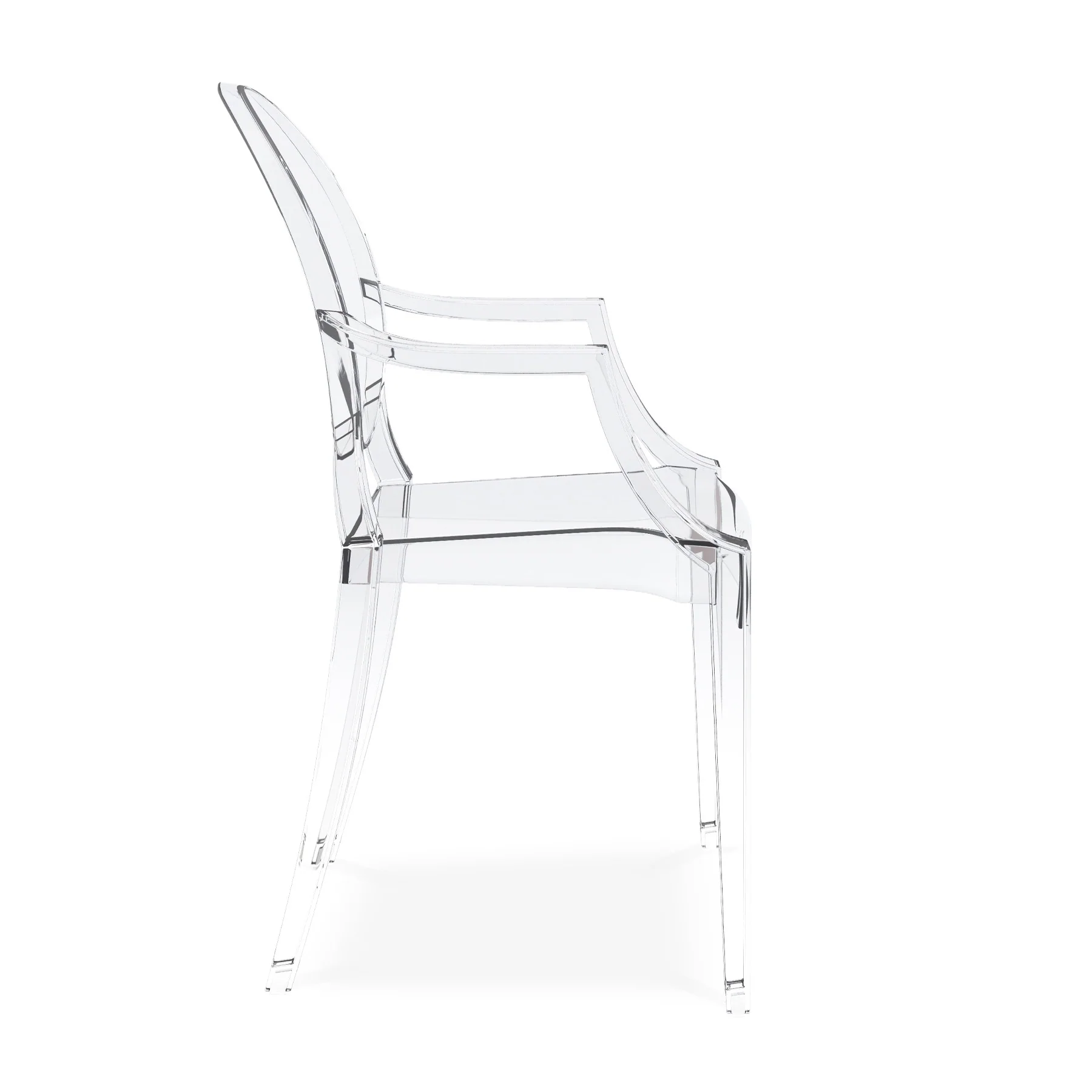 Clear Acrylic King Louis Back Dining Arm Chair By Homeroots - Image 3