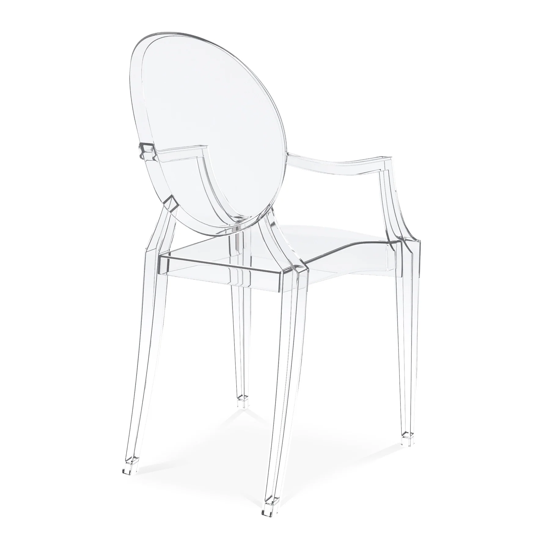 Clear Acrylic King Louis Back Dining Arm Chair By Homeroots - Image 4
