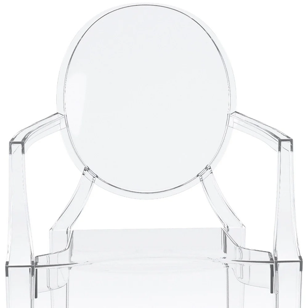 Clear Acrylic King Louis Back Dining Arm Chair By Homeroots - Image 5