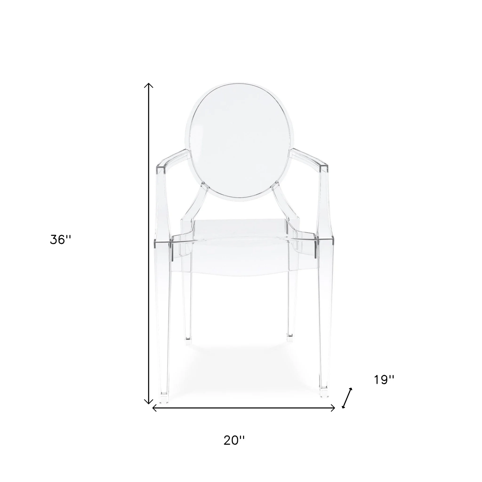 Clear Acrylic King Louis Back Dining Arm Chair By Homeroots - Image 7