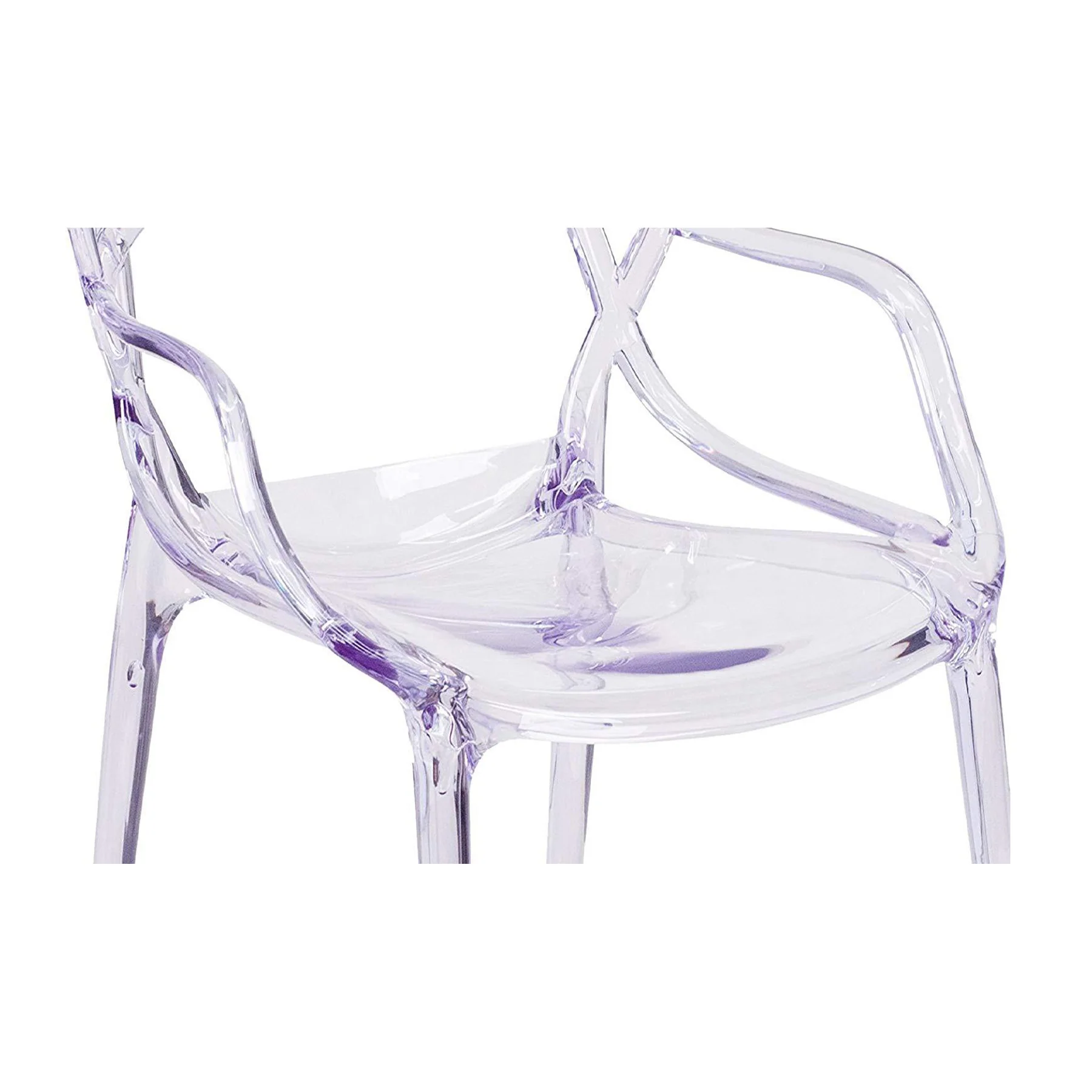 Clear Acrylic Open Back Dining Arm Chair By Homeroots - Image 2