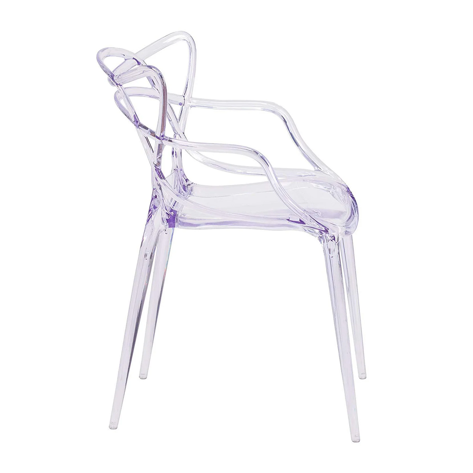 Clear Acrylic Open Back Dining Arm Chair By Homeroots - Image 3