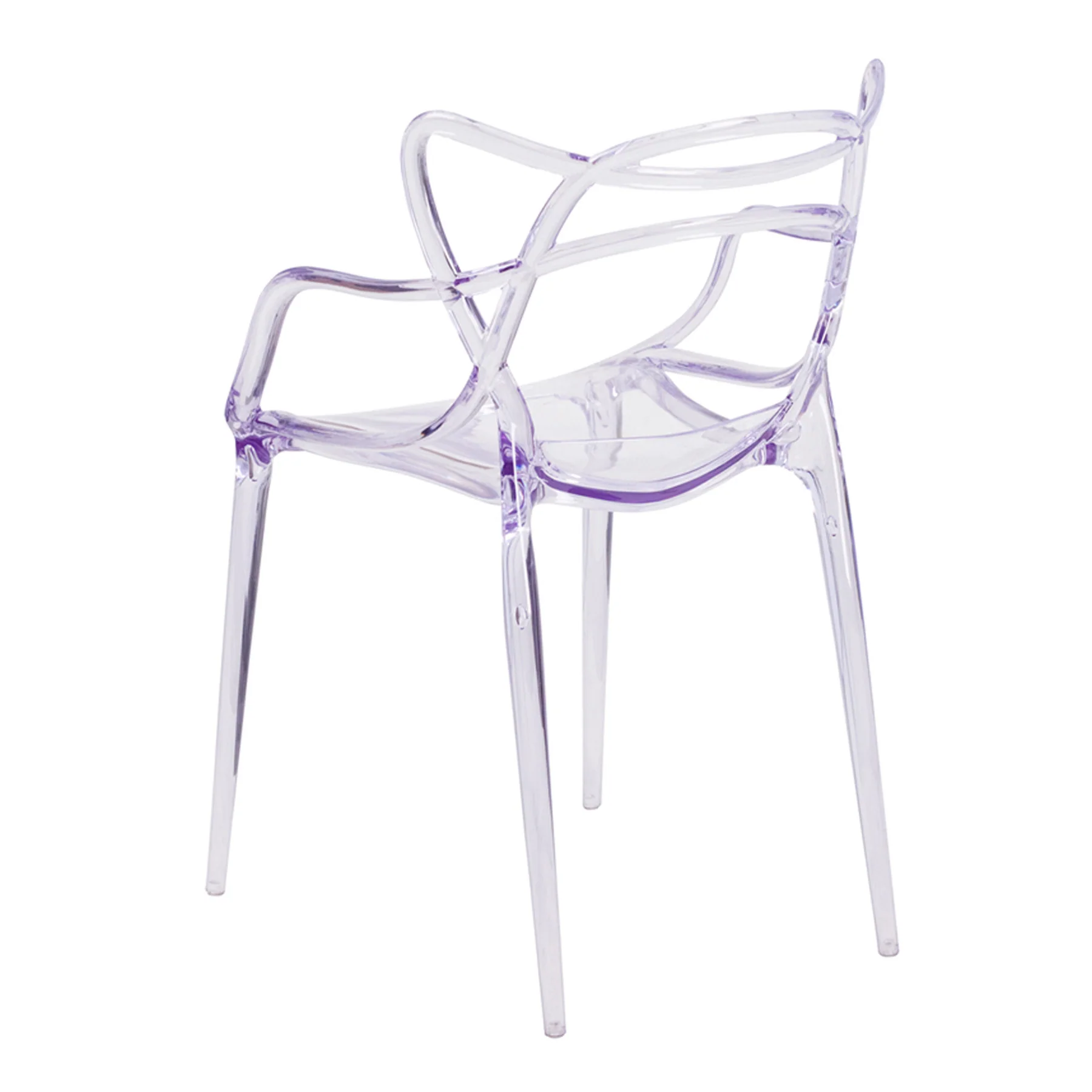 Clear Acrylic Open Back Dining Arm Chair By Homeroots - Image 4