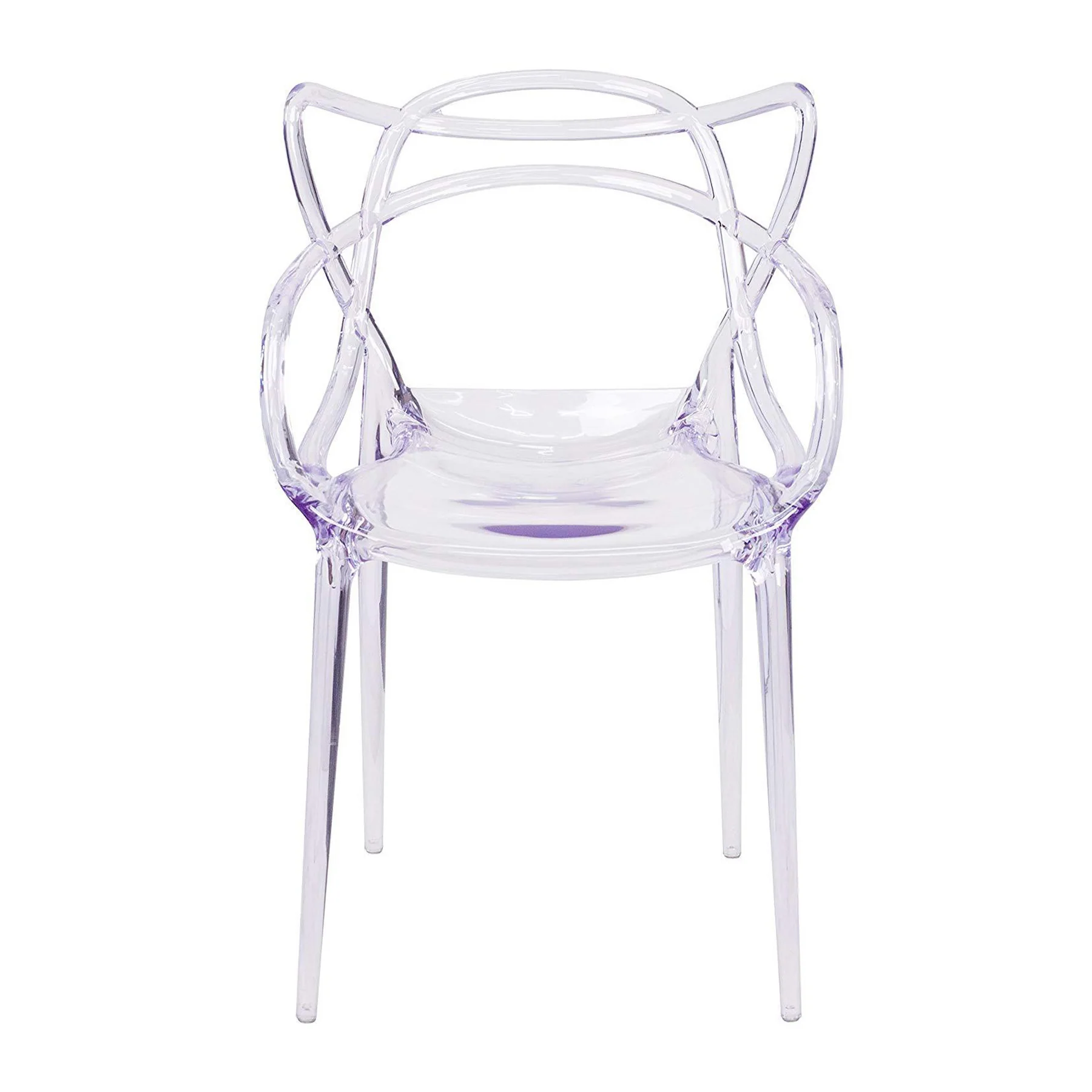 Clear Acrylic Open Back Dining Arm Chair By Homeroots - Image 5