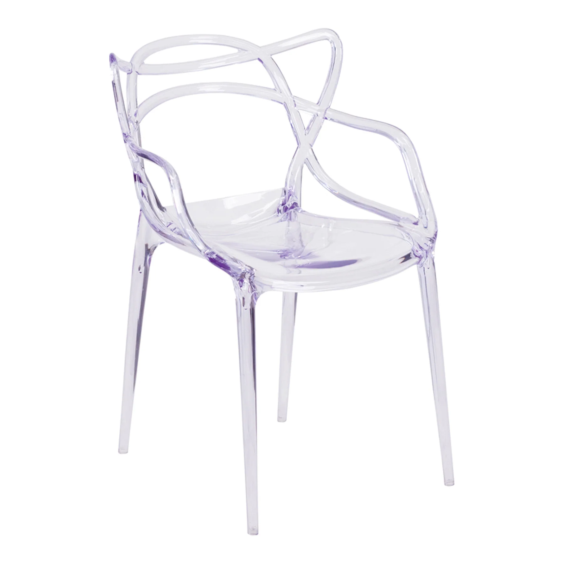 Clear Acrylic Open Back Dining Arm Chair By Homeroots - Image 6