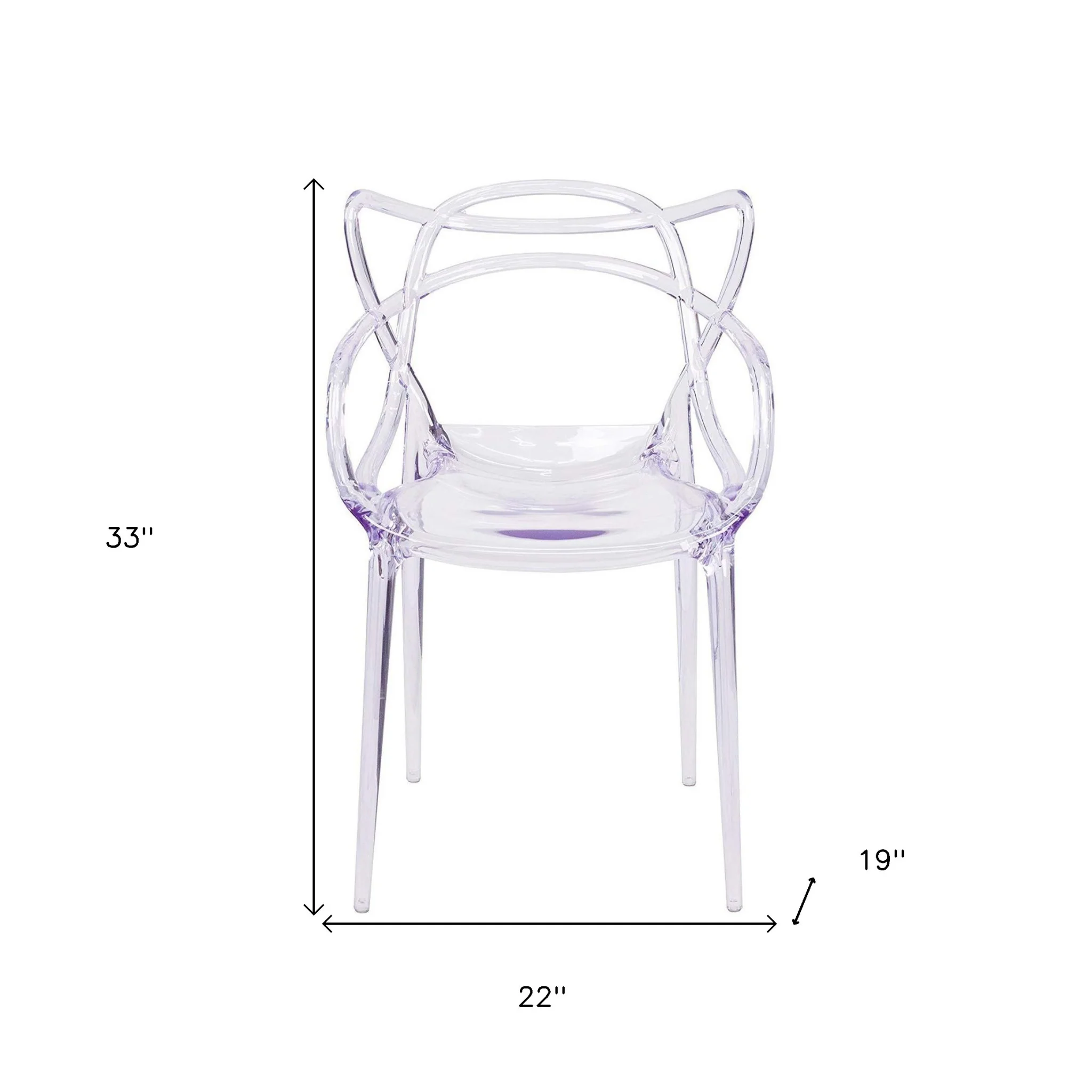 Clear Acrylic Open Back Dining Arm Chair By Homeroots - Image 7