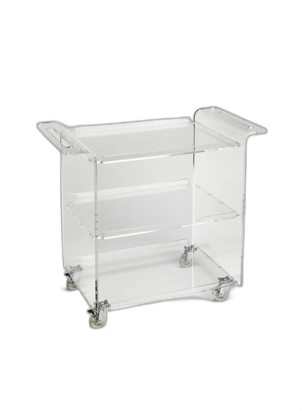 Clear Acrylic Rolling Server Bar Cart By Homeroots - Image 4