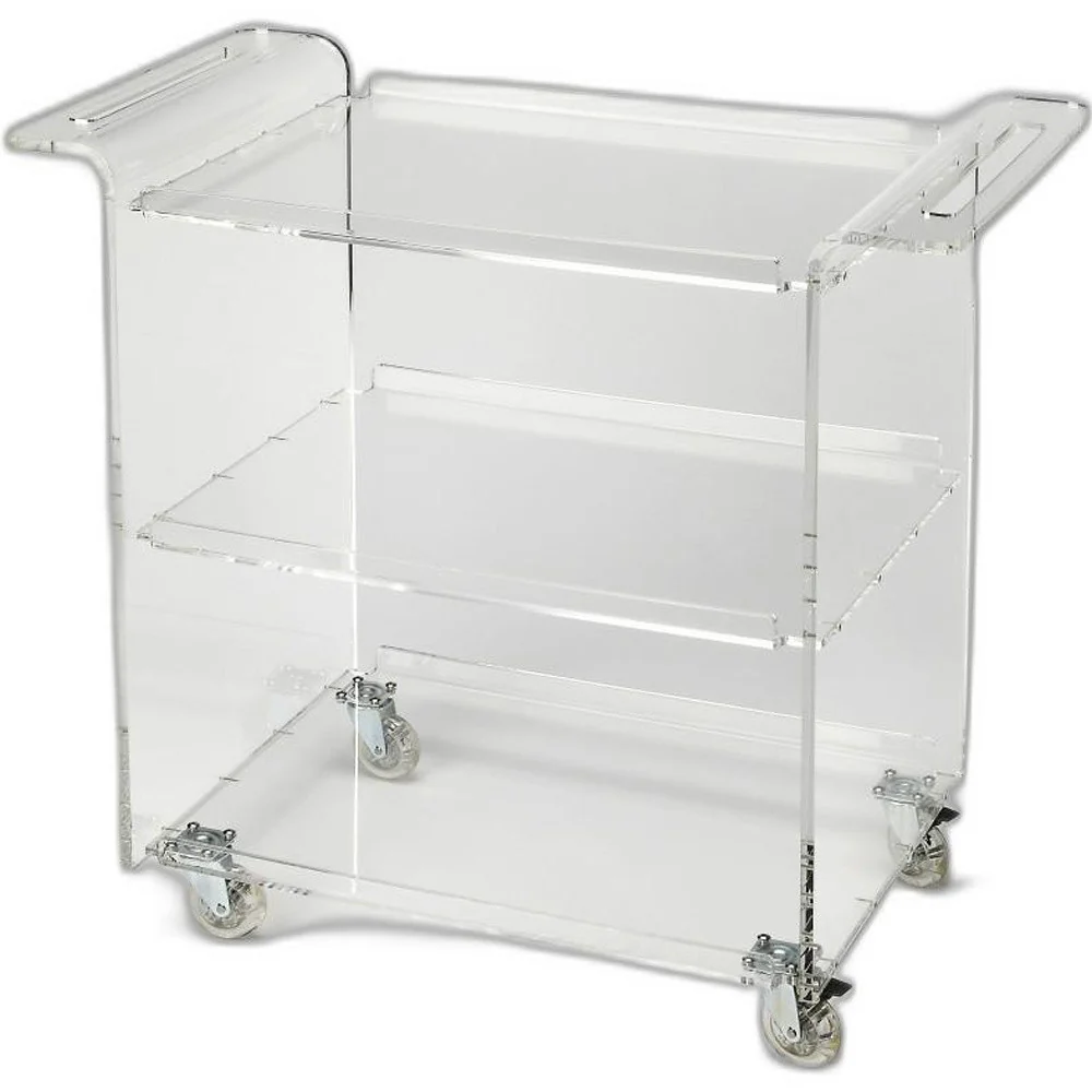 Clear Acrylic Rolling Server Bar Cart By Homeroots - Image 5