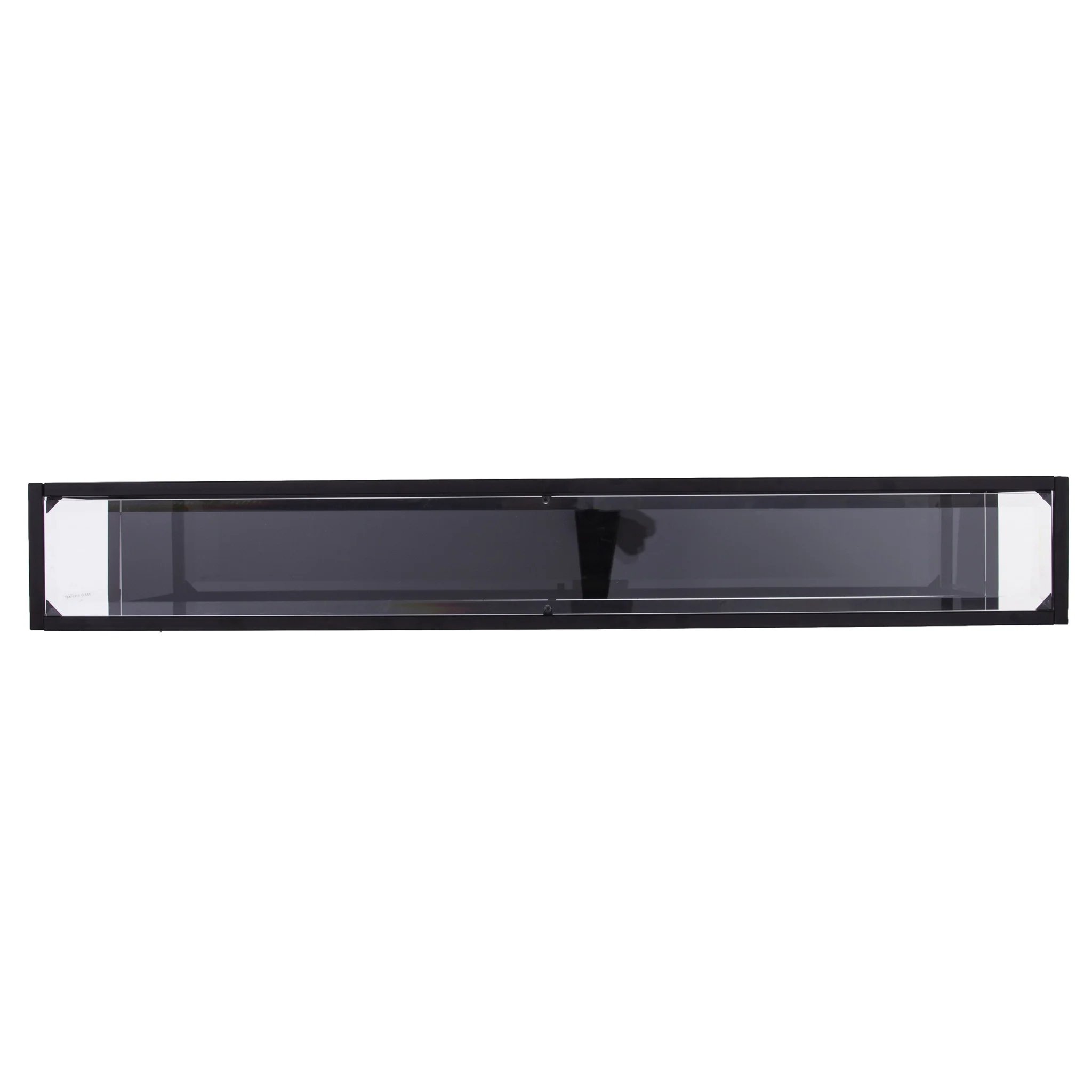 Clear and Black Glass Frame Console Table With Shelves By Homeroots - Image 6