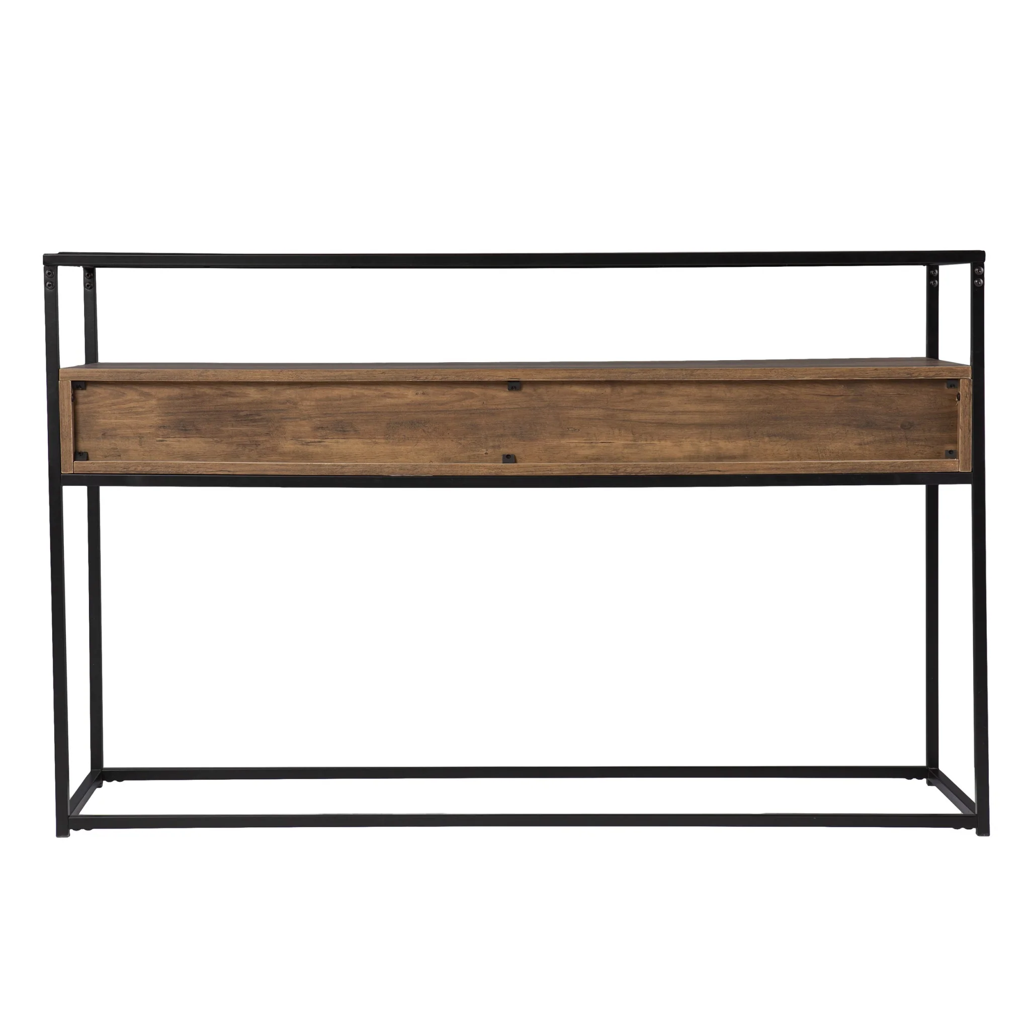 Clear and Black Glass Frame Console Table With Storage With Storage By Homeroots - Image 4