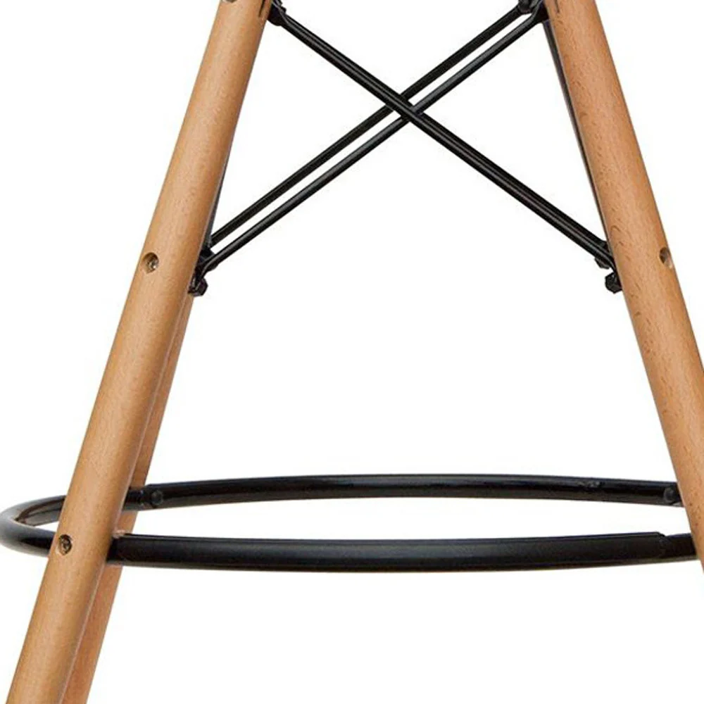 Clear And Brown Acrylic And Solid Wood Counter Height Bar Chair By Homeroots - Image 6