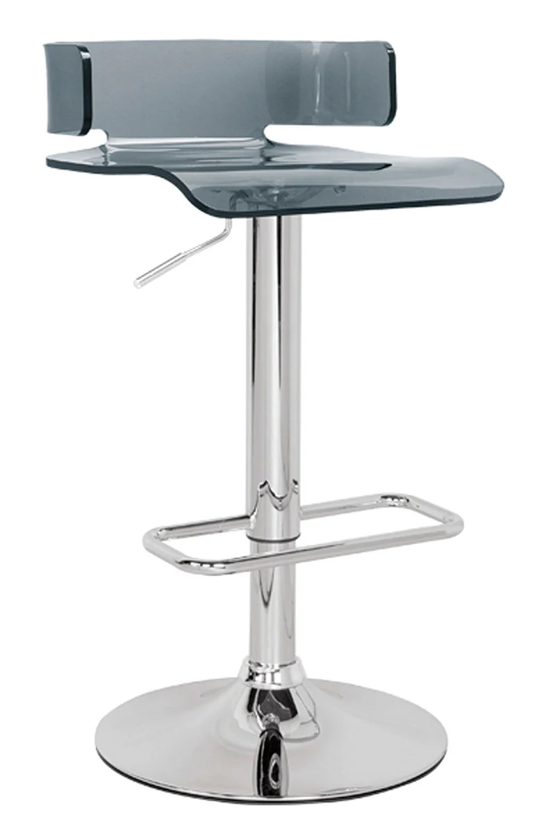 Clear And Chrome Swivel Adjustable Bar Stool By Homeroots - Image 2