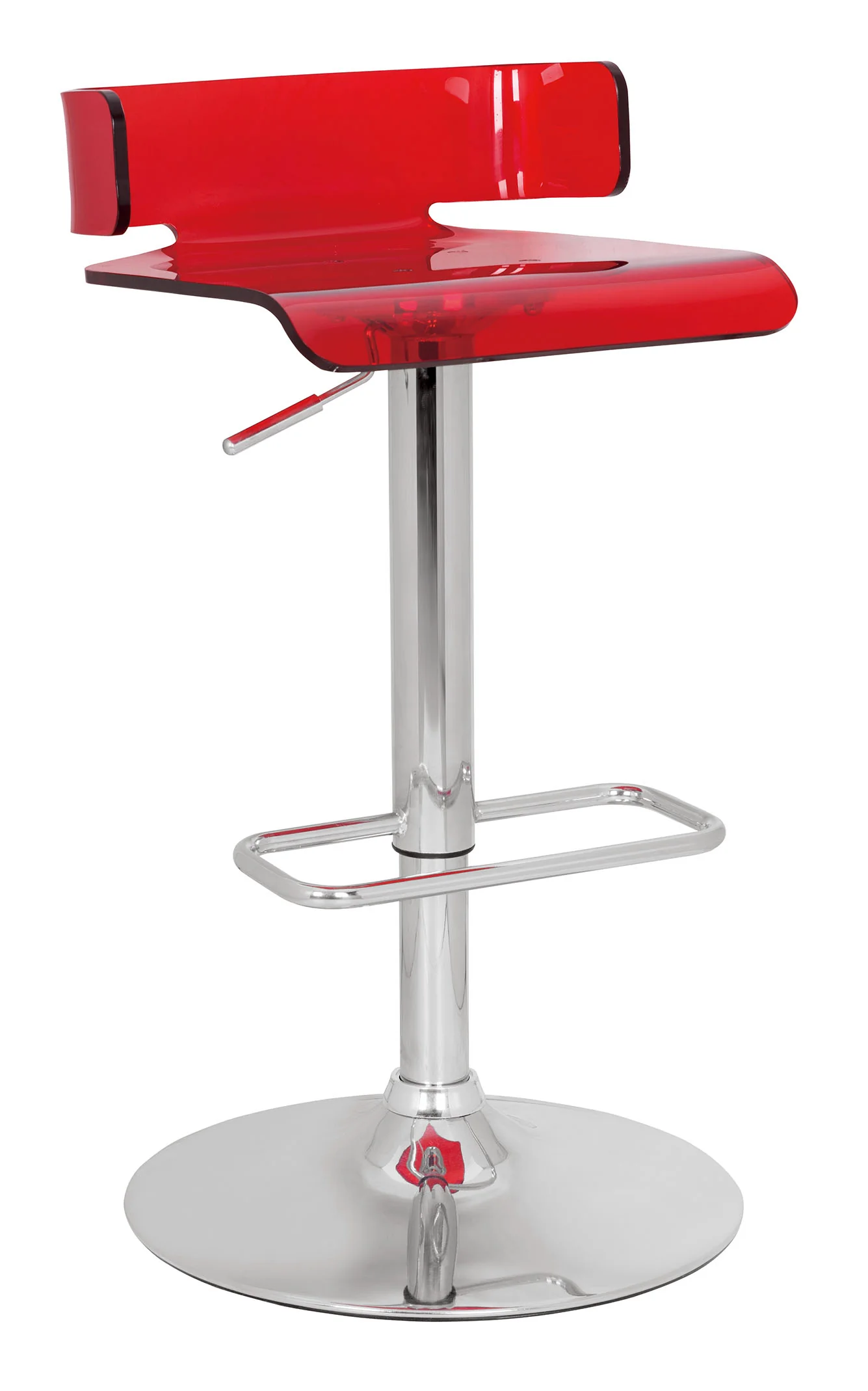 Clear And Chrome Swivel Adjustable Bar Stool By Homeroots - Image 3