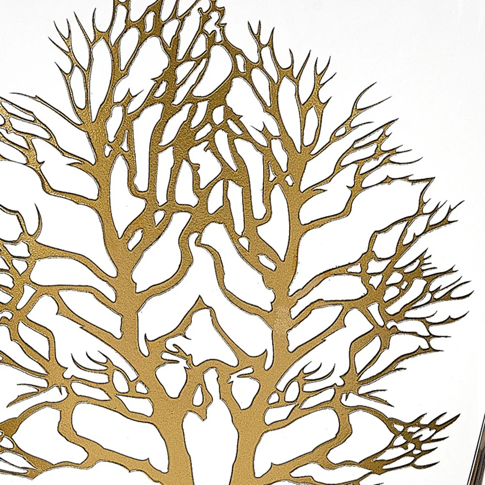 Clear And Gold Tree Of Life Oval Lead Free Crystal Table Vase By Homeroots - Image 3