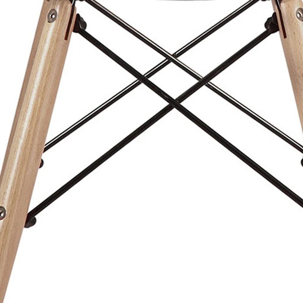 Clear And Natural Heavy Duty Plastic And Wood Dining Side Chair By Homeroots - Image 6