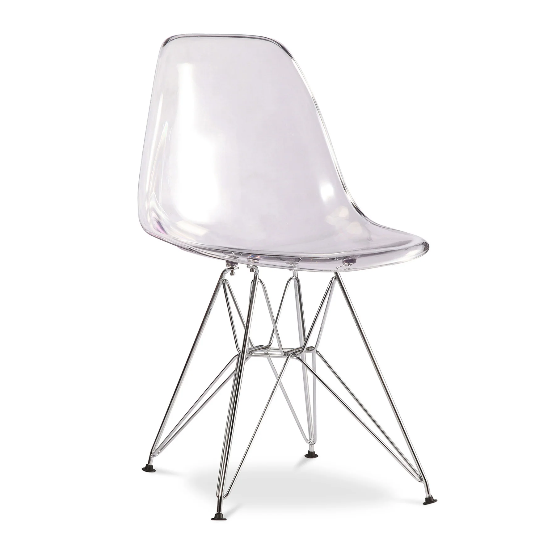 Clear and Silver Steel Dining Side Chair By Homeroots - Image 5