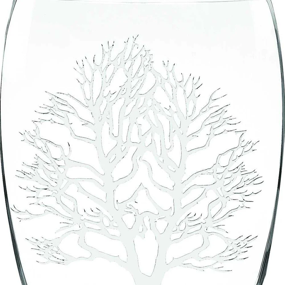 Clear And White Tree Of Life Oval Lead Free Crystal Table Vase By Homeroots - Image 3