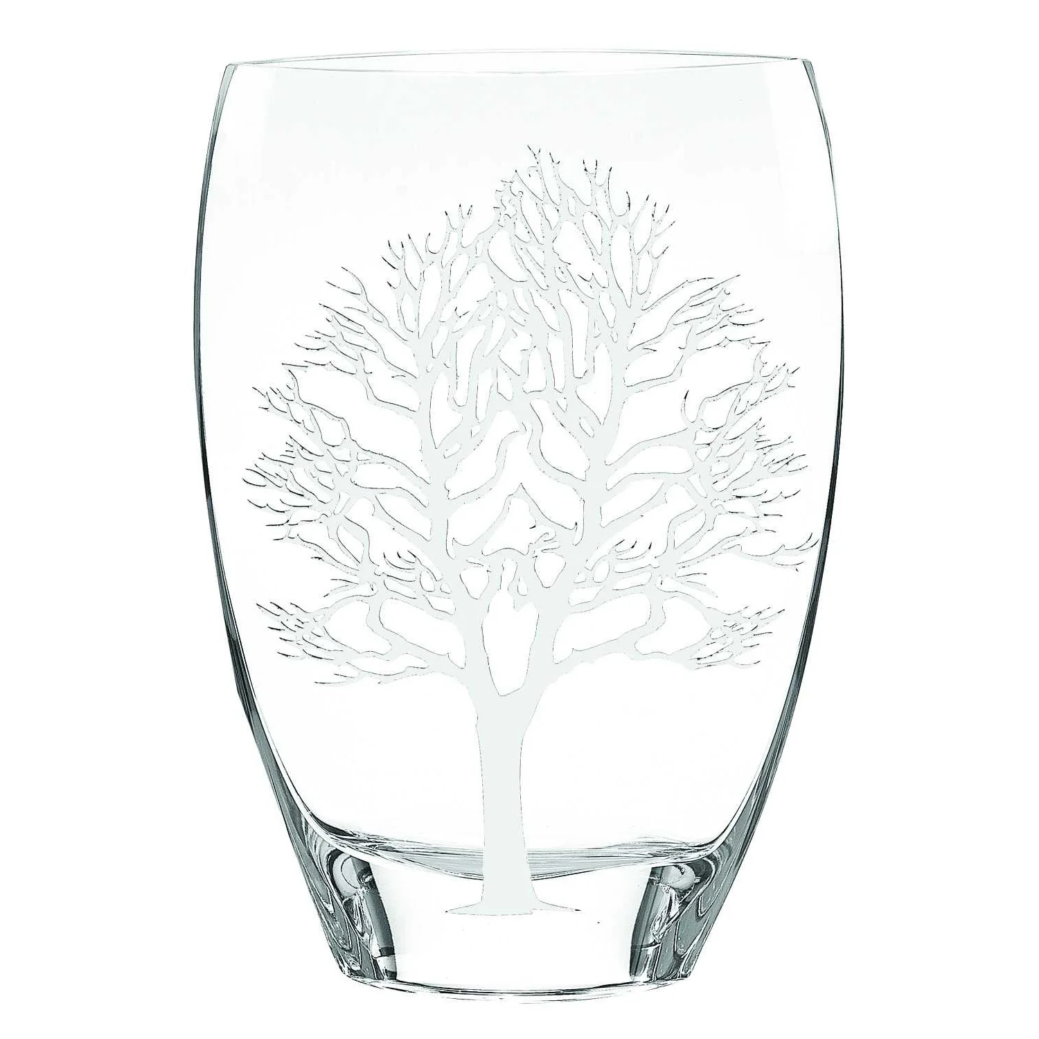 Clear And White Tree Of Life Oval Lead Free Crystal Table Vase By Homeroots - Image 4