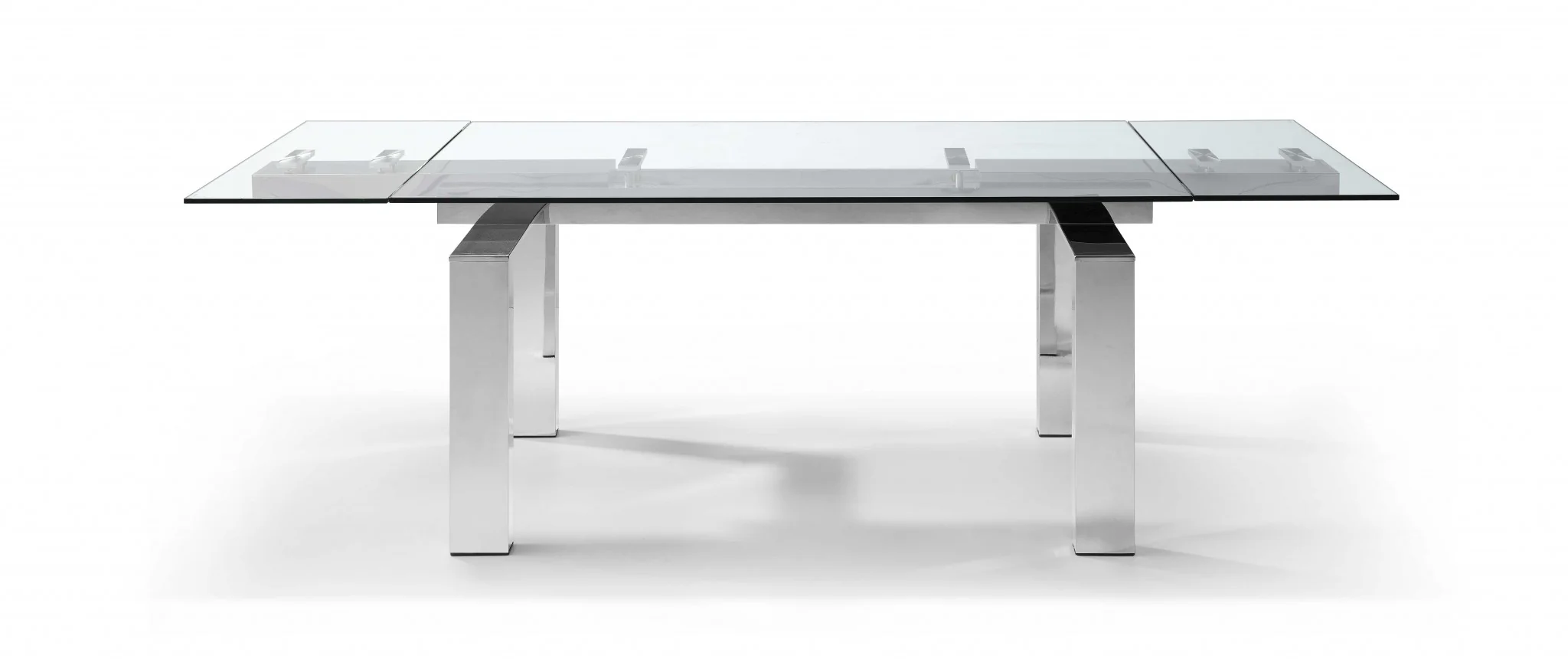 Clear Glass Aluminum Etendable Dining Table By Homeroots - Image 2