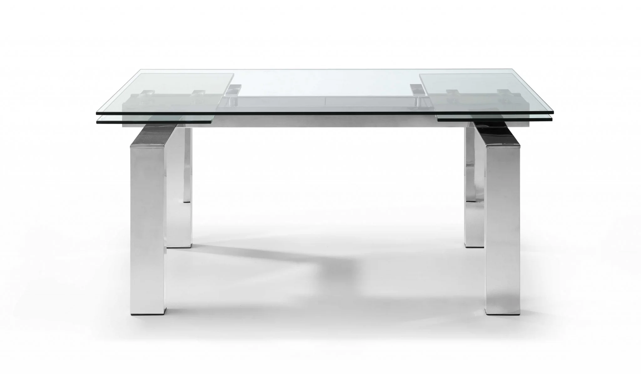 Clear Glass Aluminum Etendable Dining Table By Homeroots - Image 3