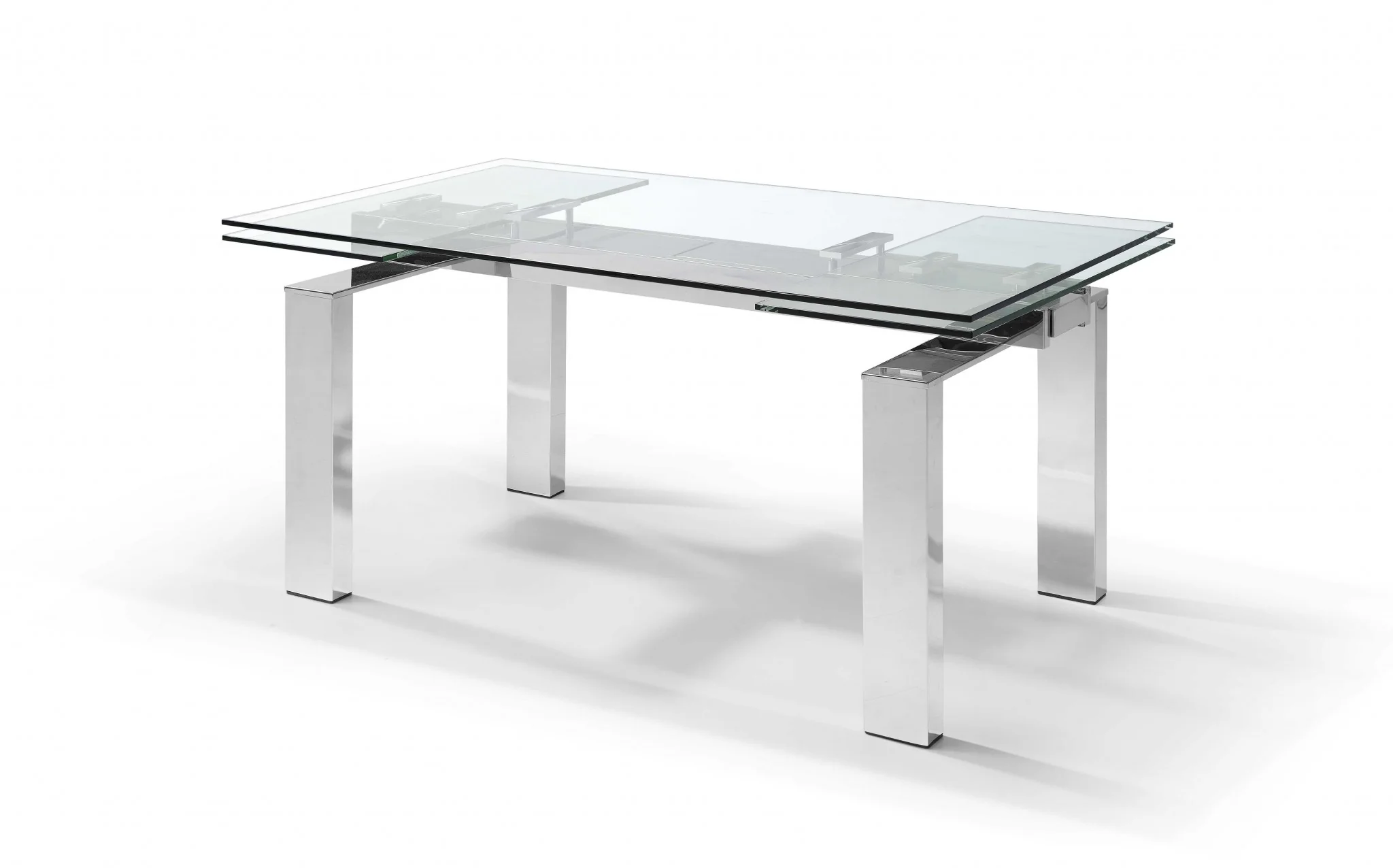 Clear Glass Aluminum Etendable Dining Table By Homeroots - Image 4