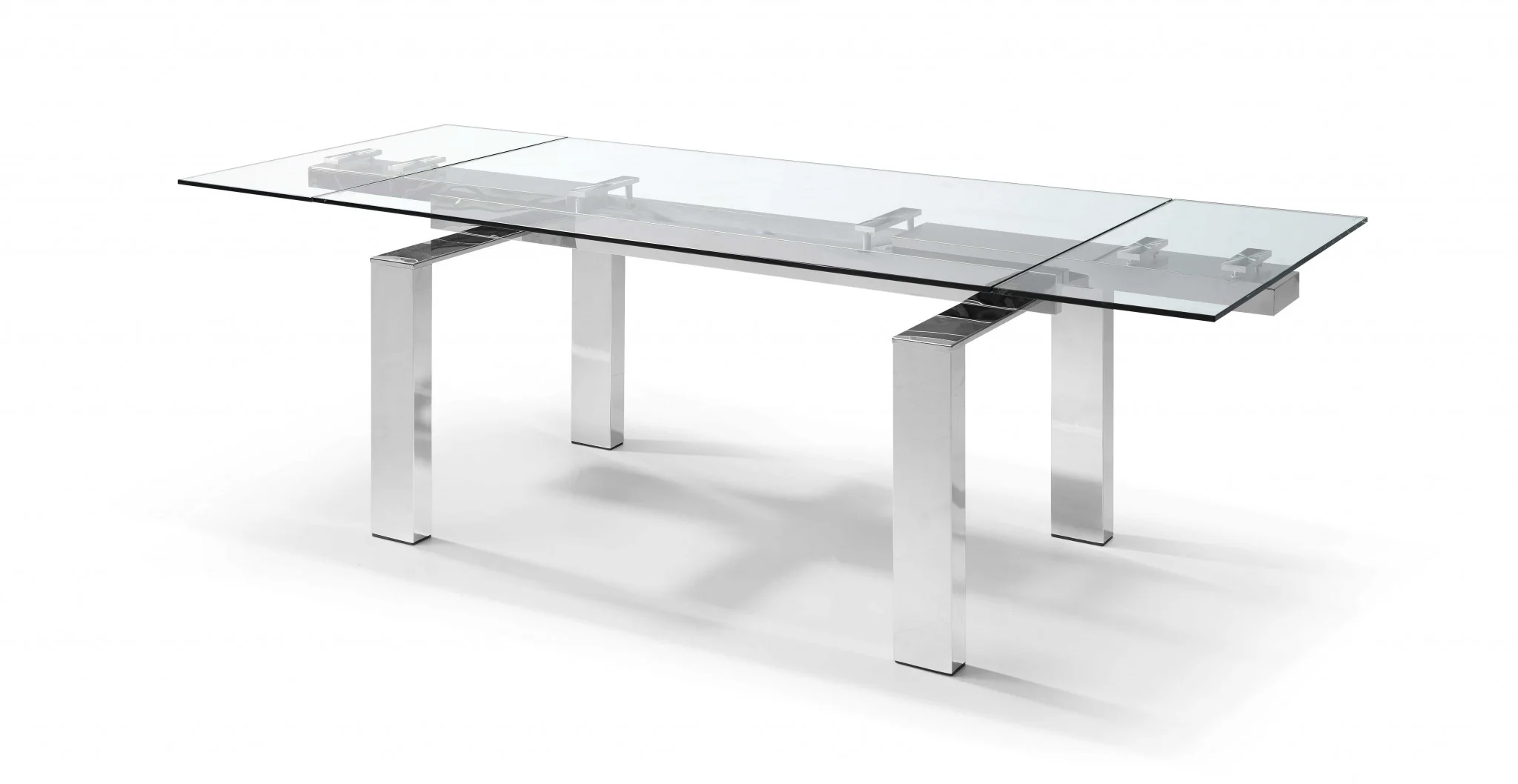 Clear Glass Aluminum Etendable Dining Table By Homeroots - Image 5