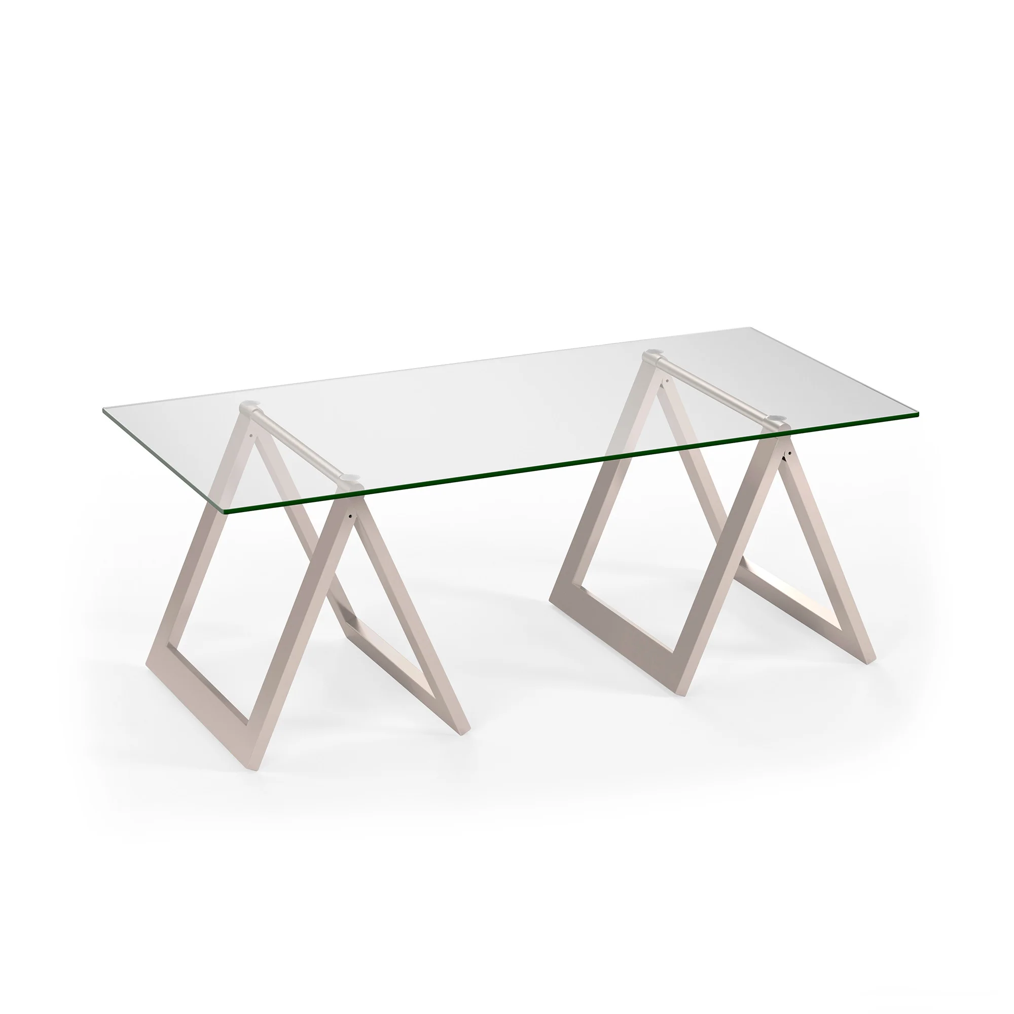 Clear Glass And Steel Coffee Table By Homeroots - Image 4