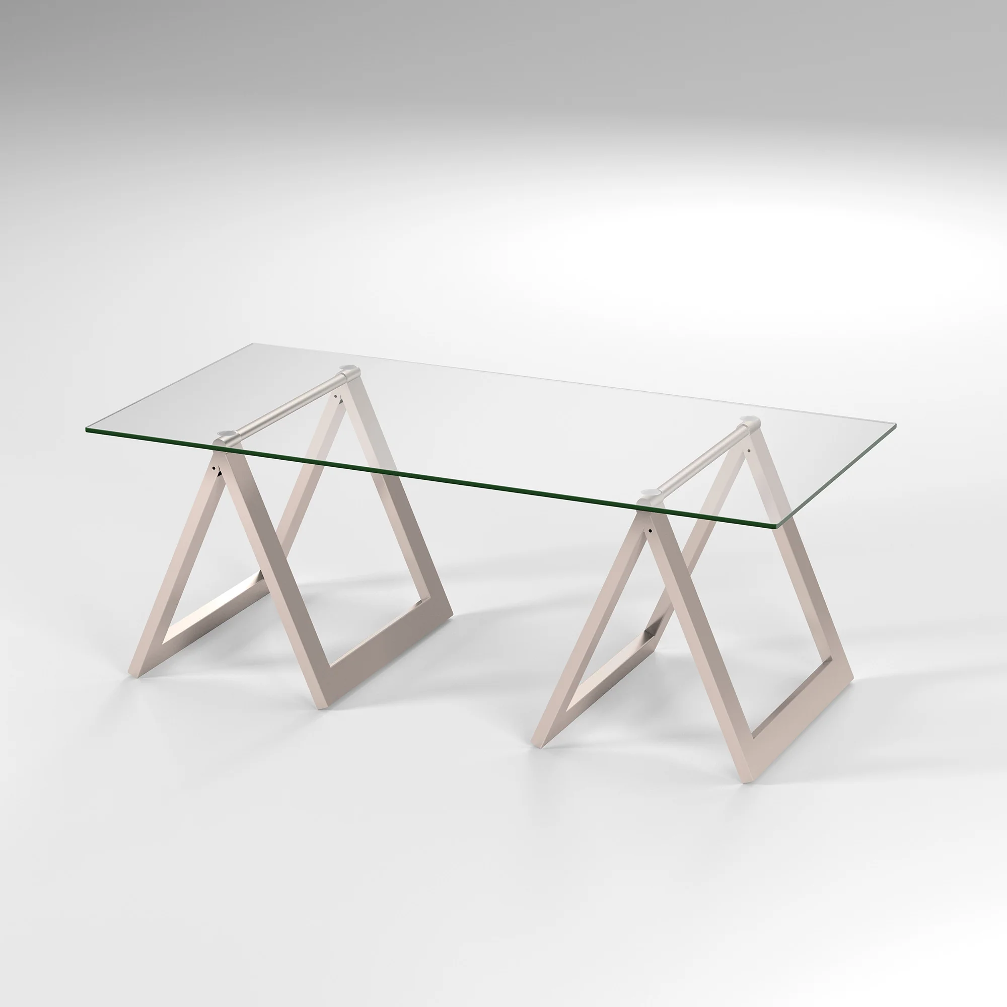 Clear Glass And Steel Coffee Table By Homeroots - Image 5