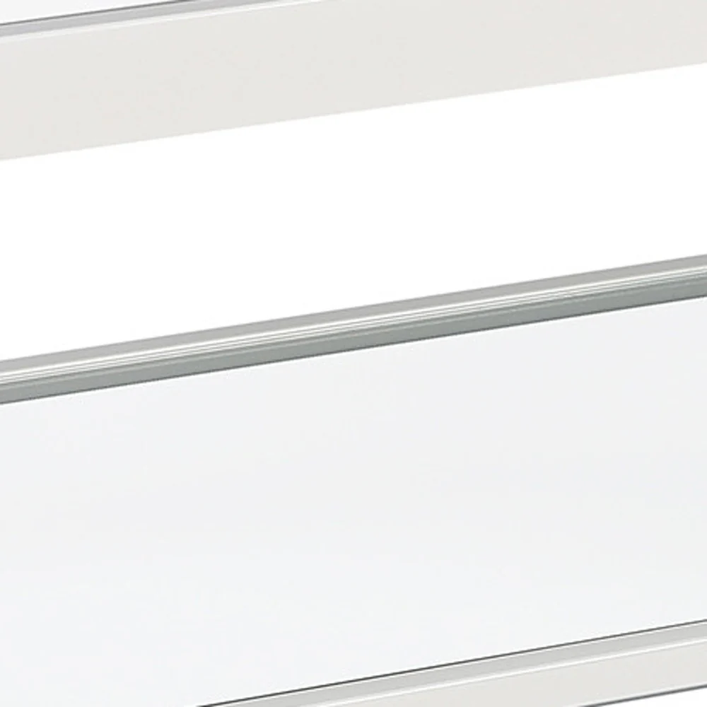 Clear Glass And White Steel Coffee Table With Shelf By Homeroots - Image 5