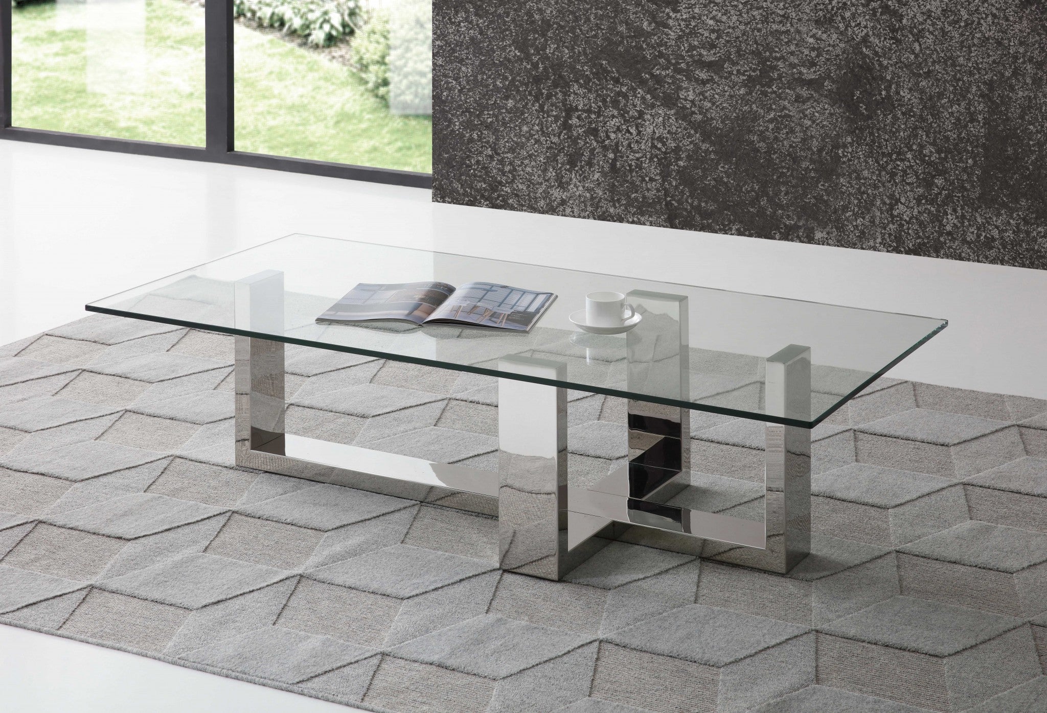 Clear Glass Coffee Table By Homeroots - 372173 - Image 3