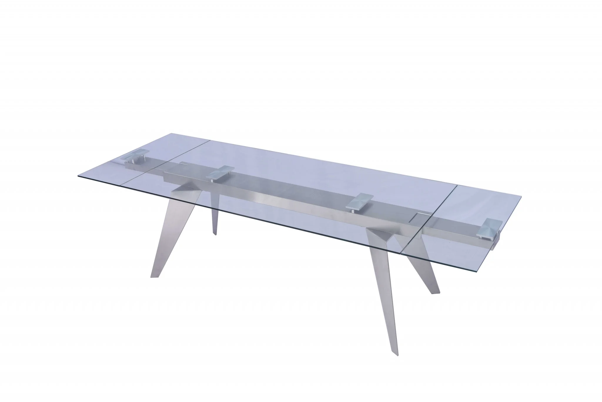 Clear Glass Etendable Dining Table By Homeroots - Image 3
