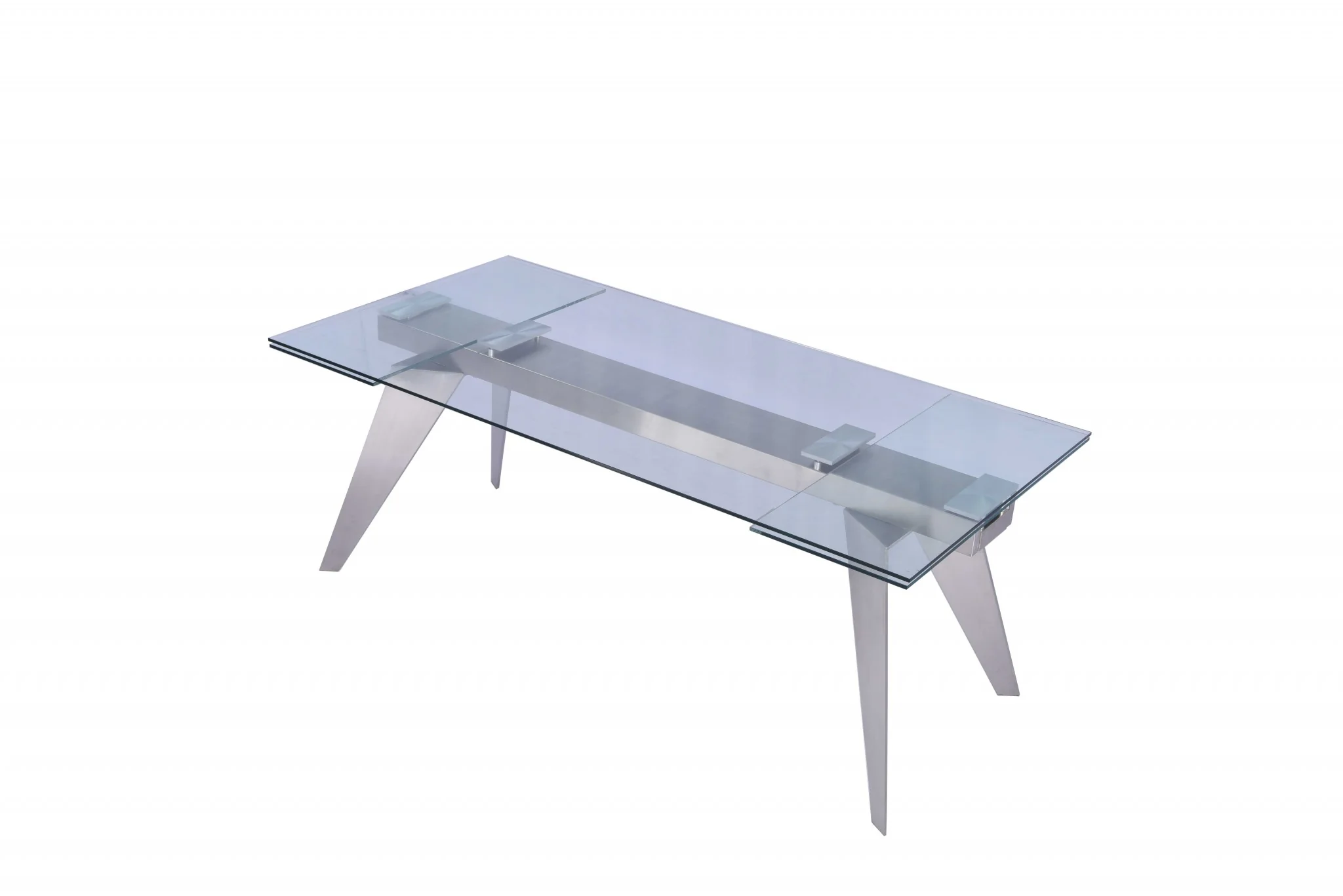 Clear Glass Etendable Dining Table By Homeroots - Image 4