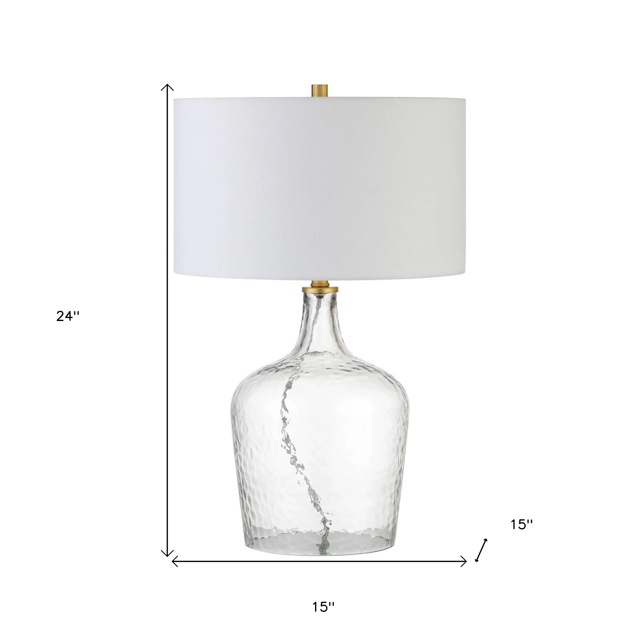Clear Glass Gourd Table Lamp With White Drum Shade By Homeroots - Image 5