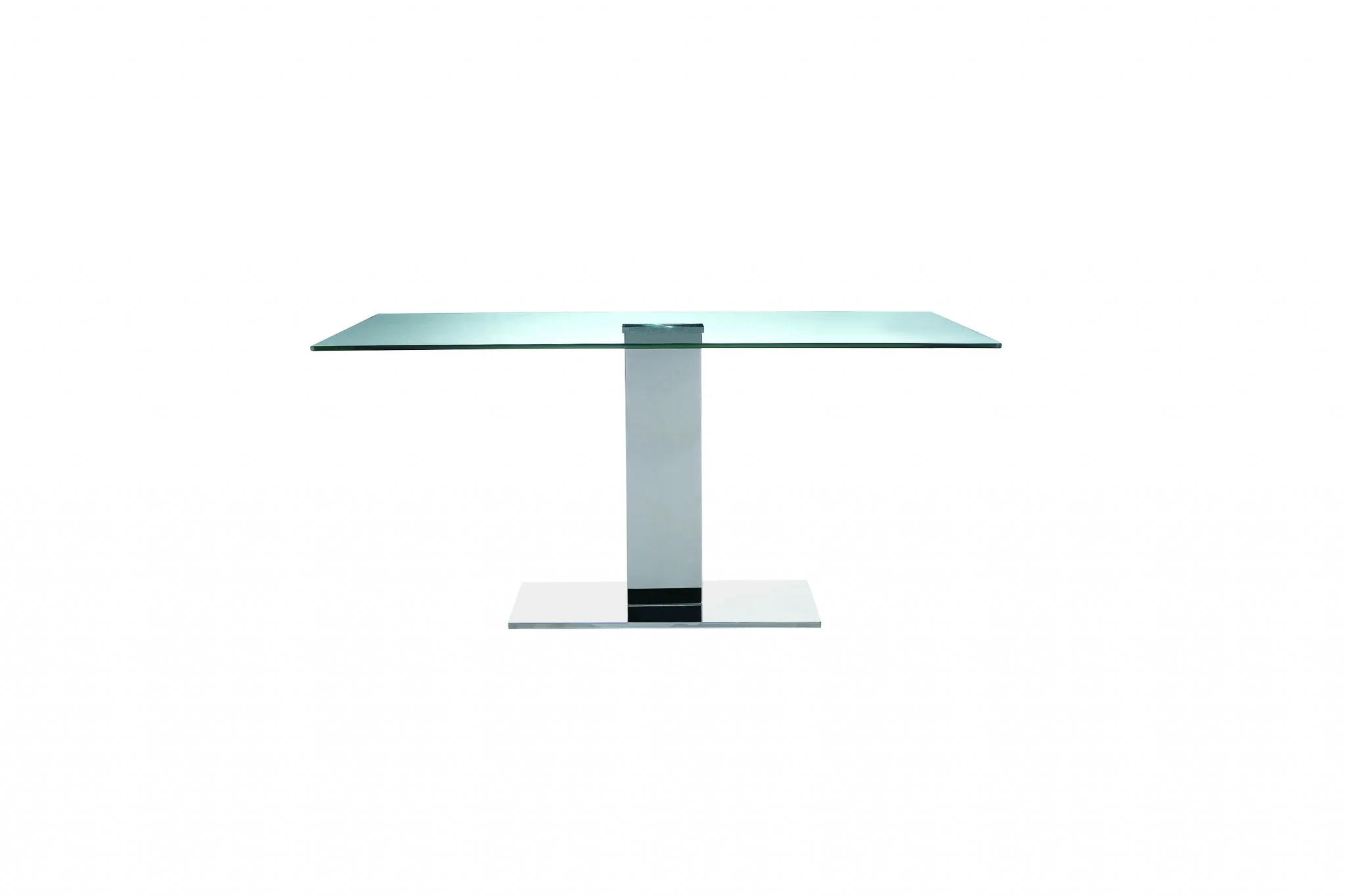 Clear Glass Stainless Steel Dining Table By Homeroots - Image 2