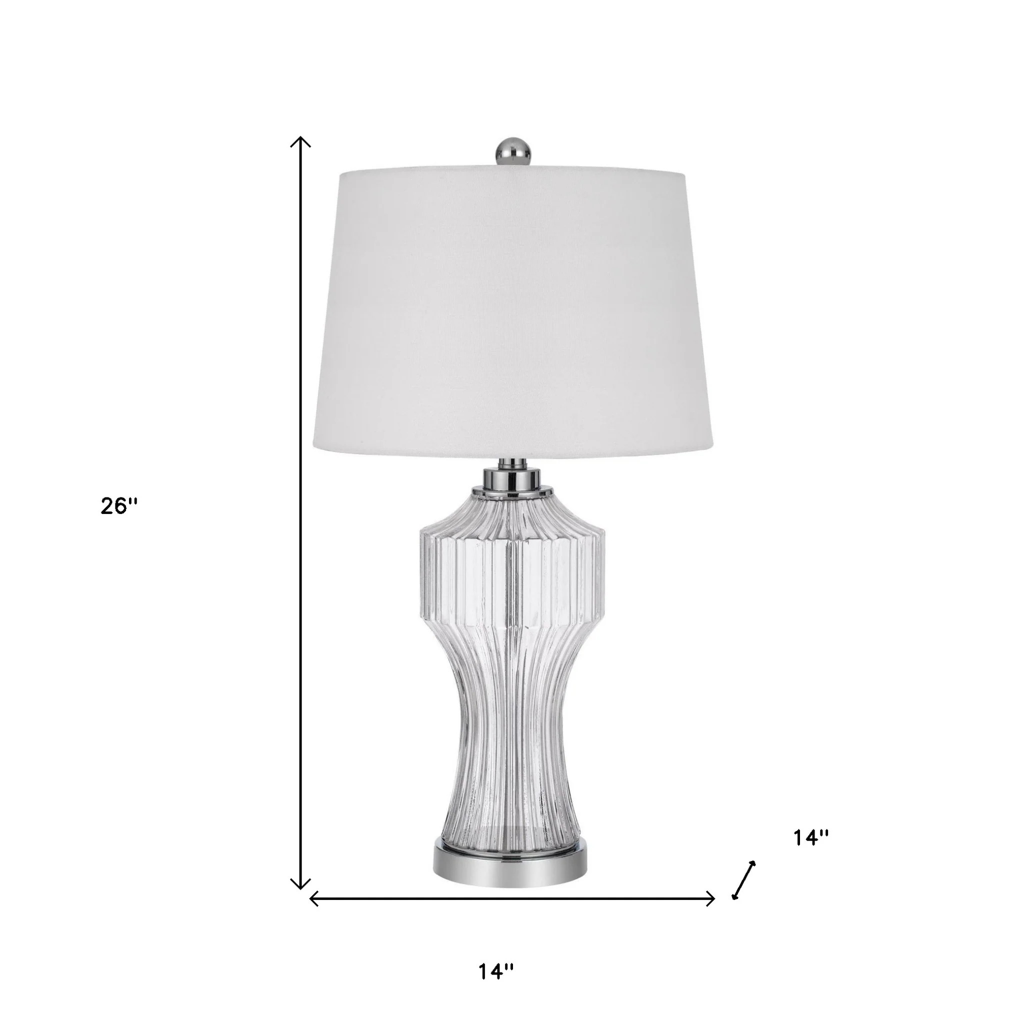 Clear Glass Table Lamp With White Empire Shade By Homeroots - Image 5
