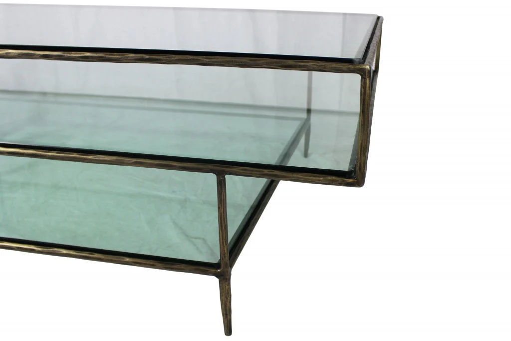 Clear Glass Triple Layered Coffee Table By Homeroots - Image 2