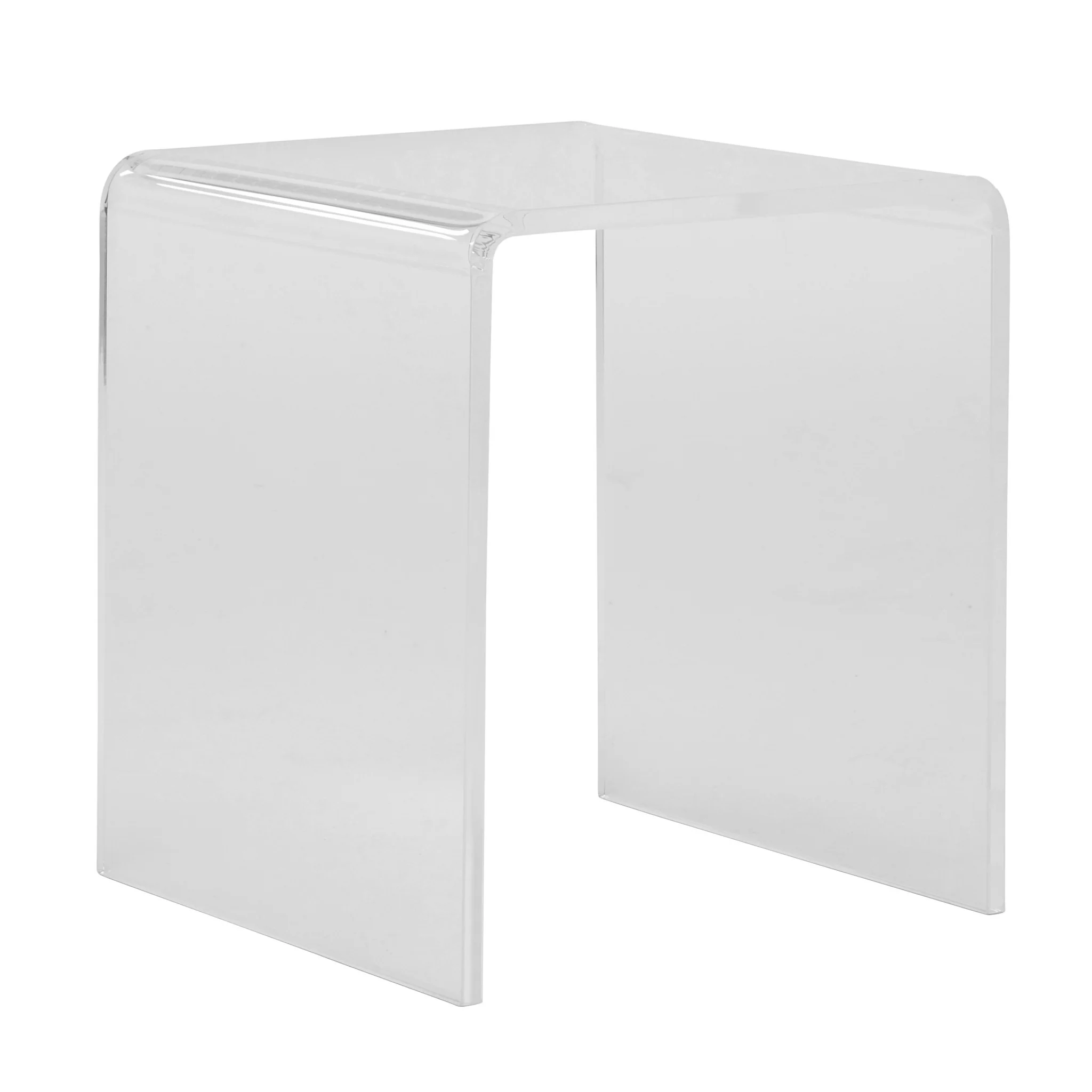 Clear Heavy Duty Plastic And Acrylic Square End Table By Homeroots - Image 2
