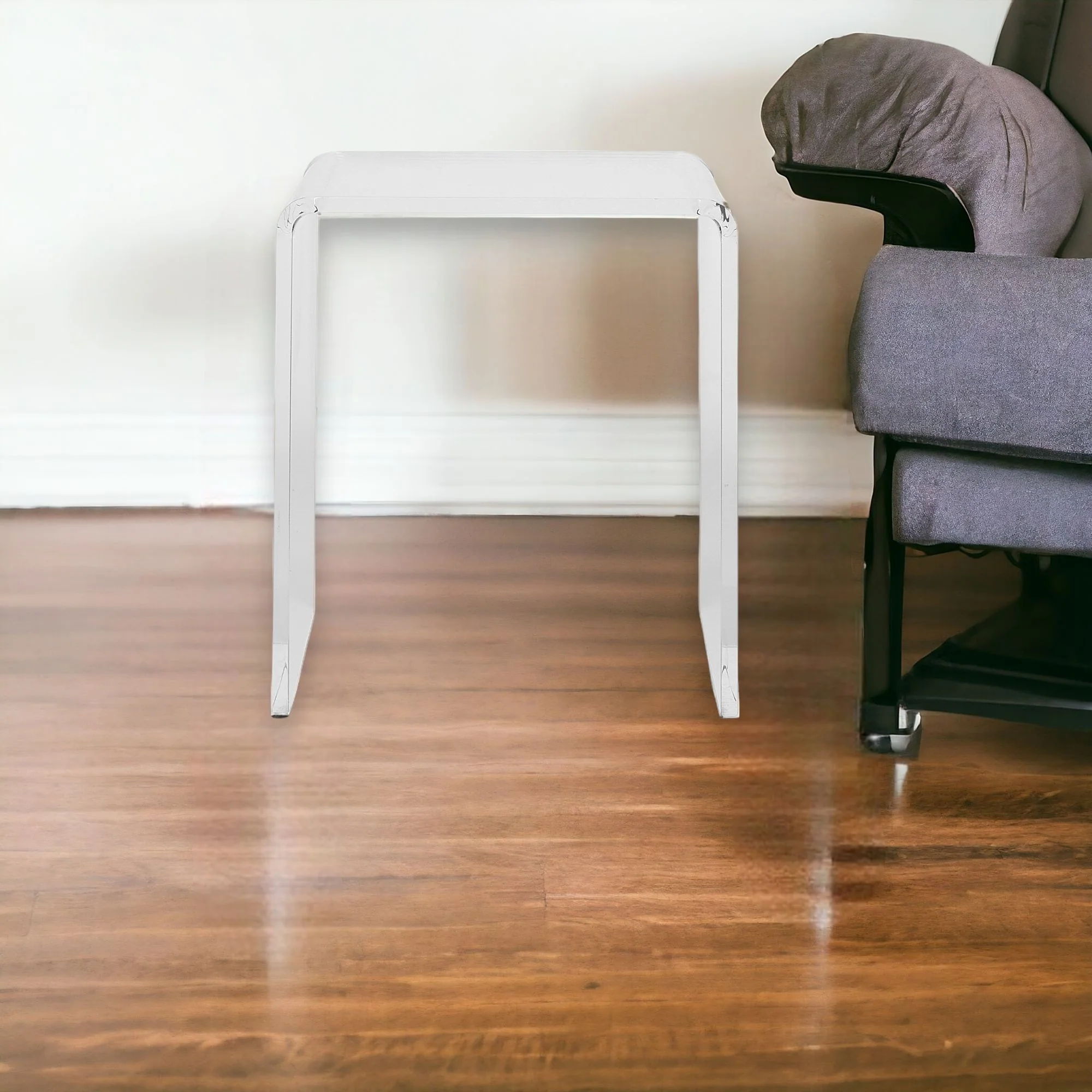 Clear Heavy Duty Plastic And Acrylic Square End Table By Homeroots - Image 7