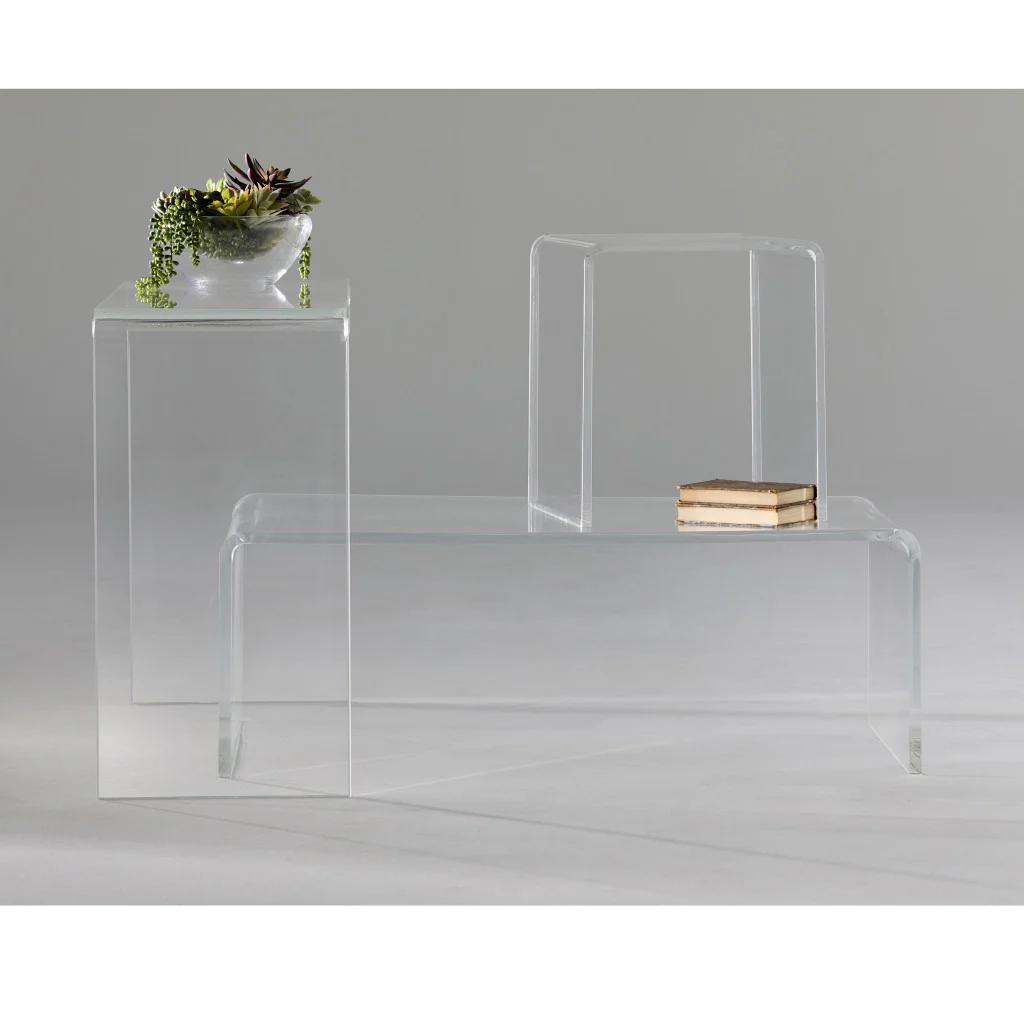 Clear Heavy Duty Plastic And Acrylic Square End Table By Homeroots - Image 8
