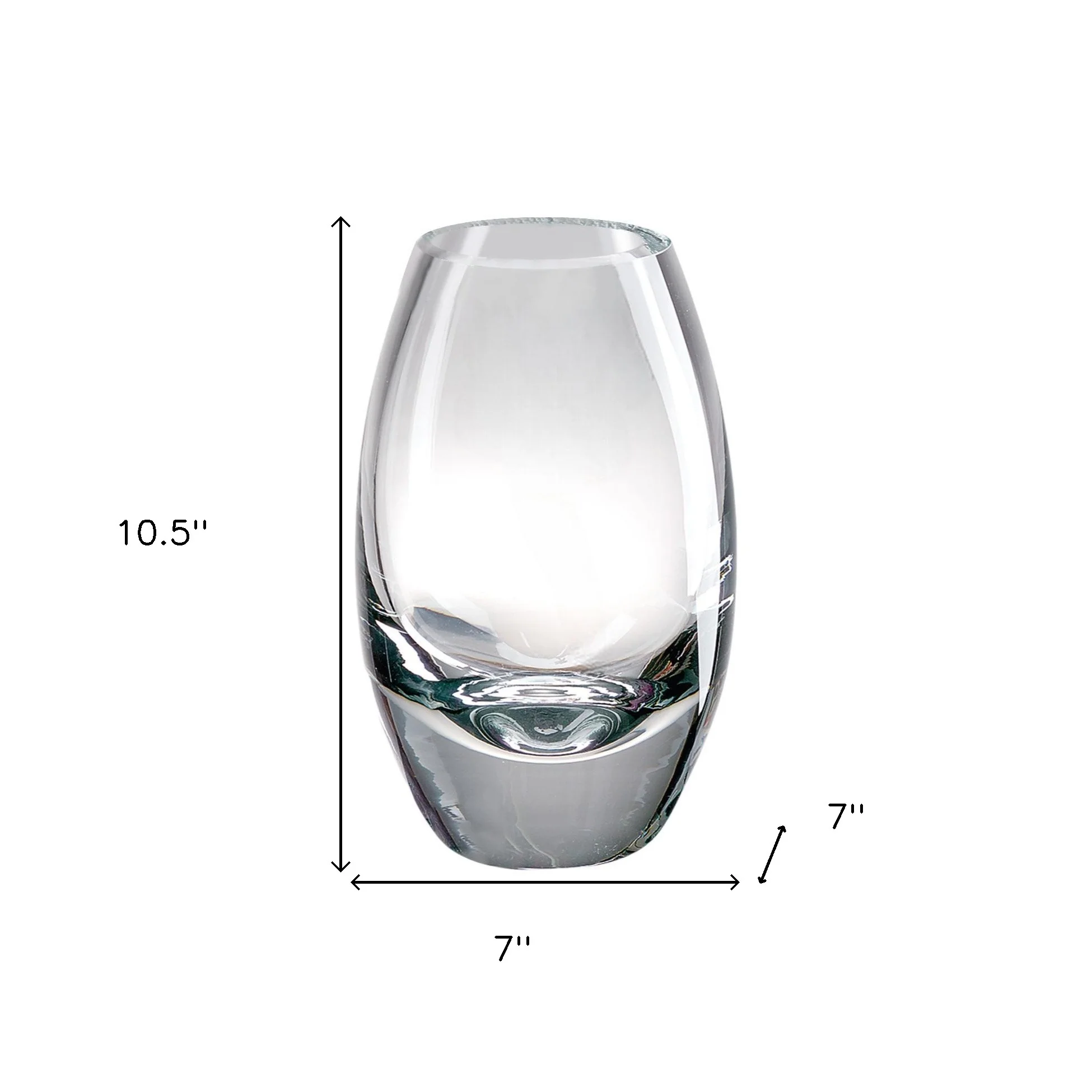 Clear Lead Free Crystal Oval Table Vase By Homeroots - Image 7