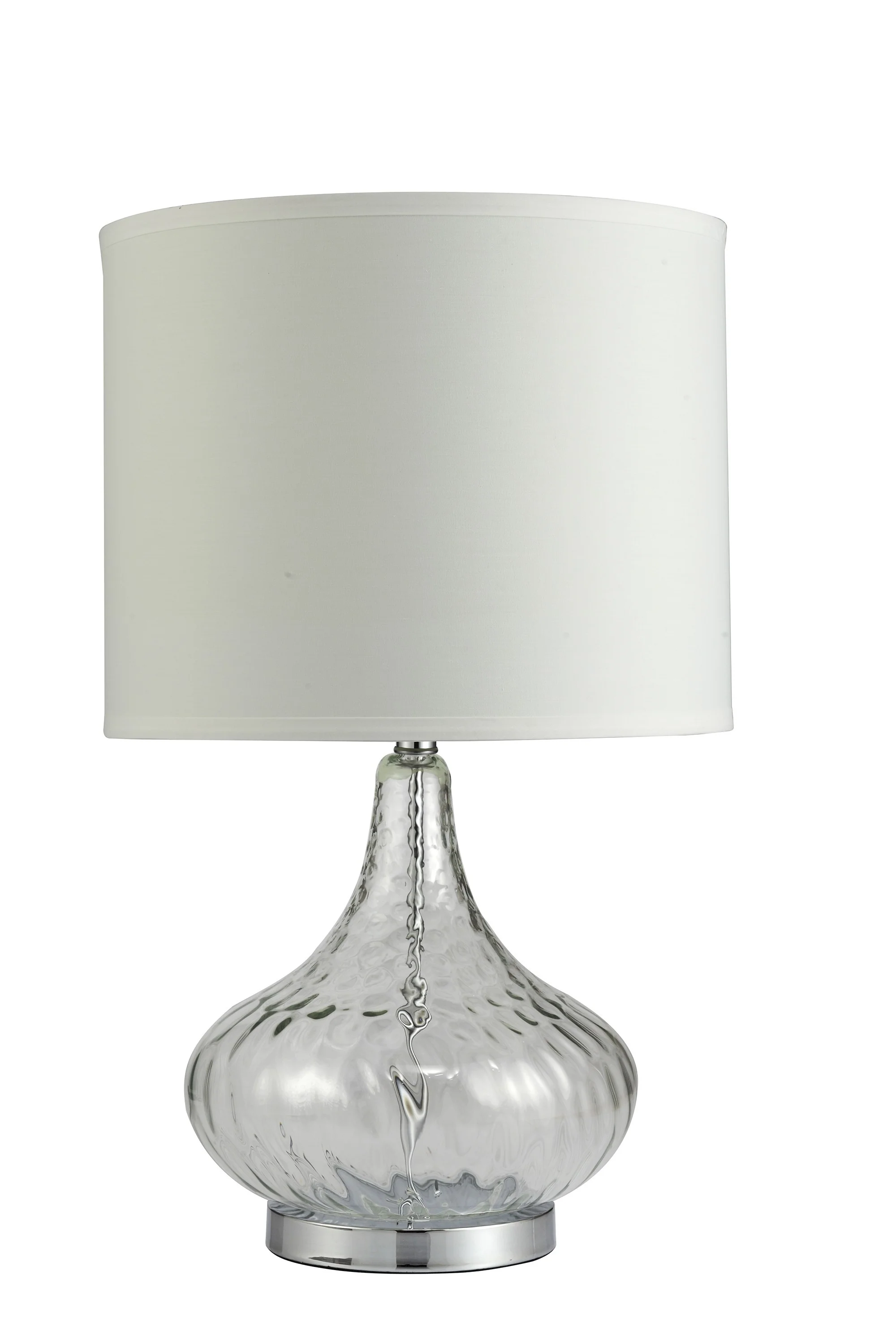Clear Textured Glass Table Lamp By Homeroots - Image 2