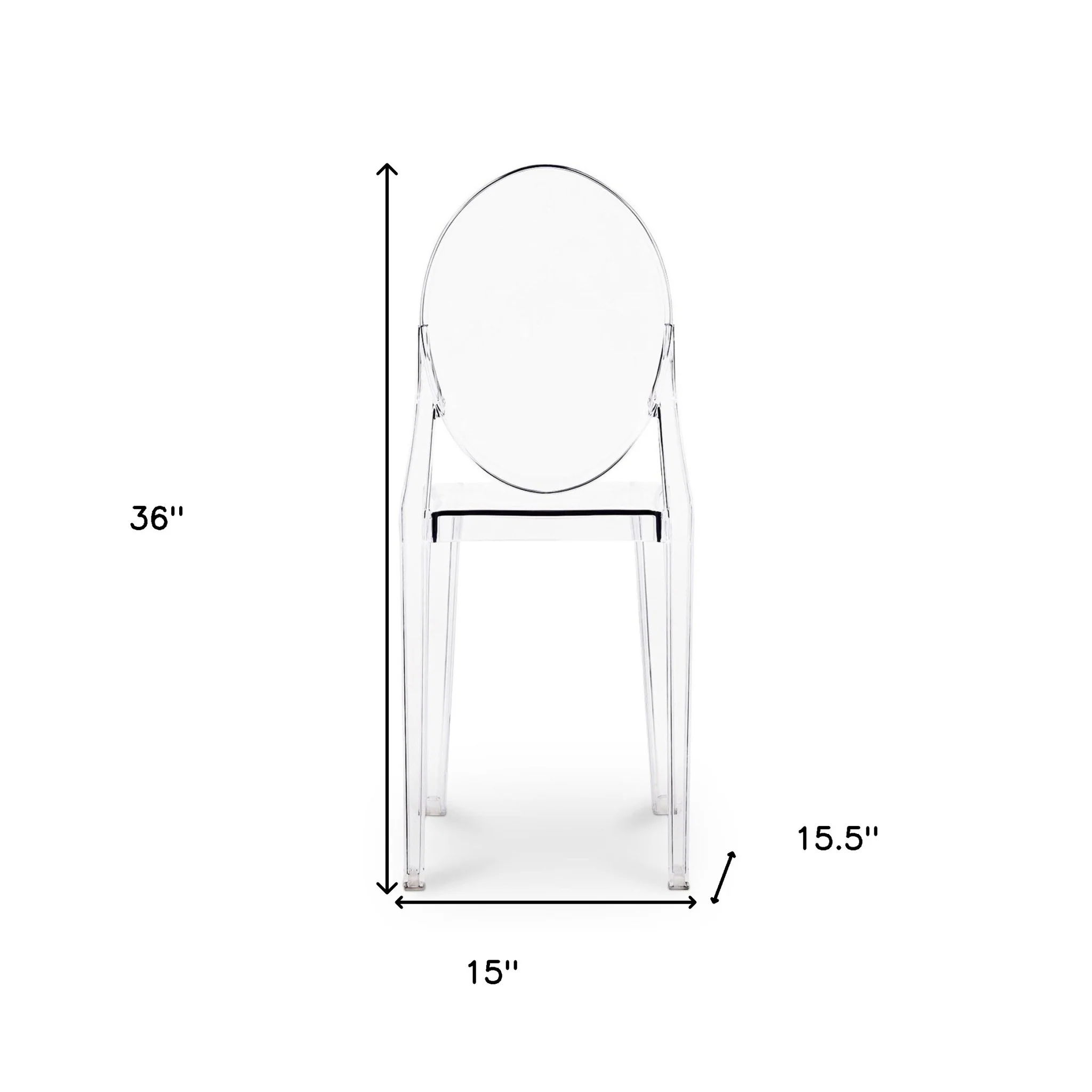 Clear Transparent Acrylic Dining Chair By Homeroots - Image 5