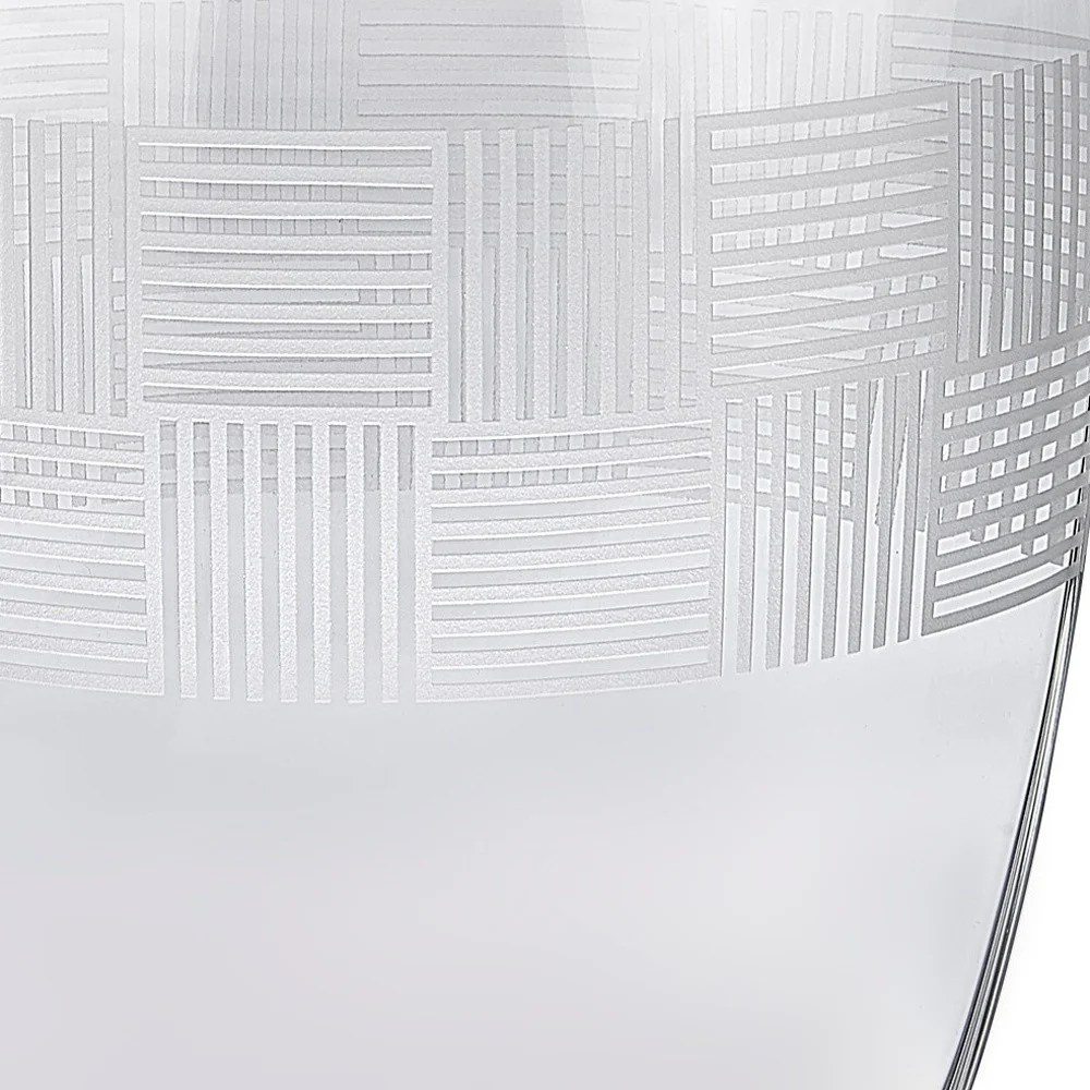 Clear With Geometric Pattern Oval Crystal Table Vase By Homeroots - Image 3