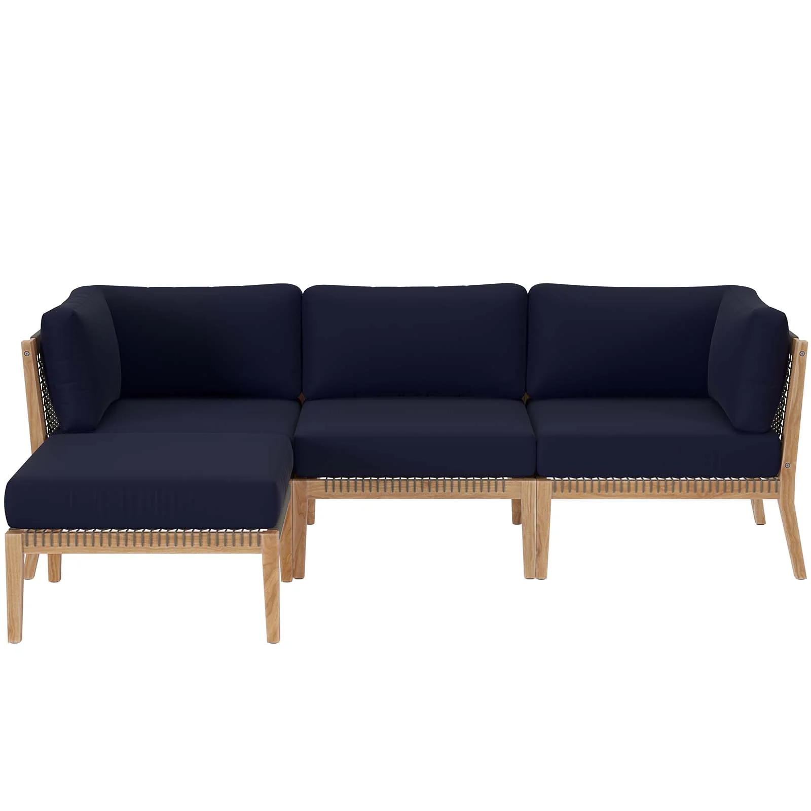 Clearwater Outdoor Patio Teak Wood 4-Piece Sectional Sofa By Modway - EEI-6121 - Image 27